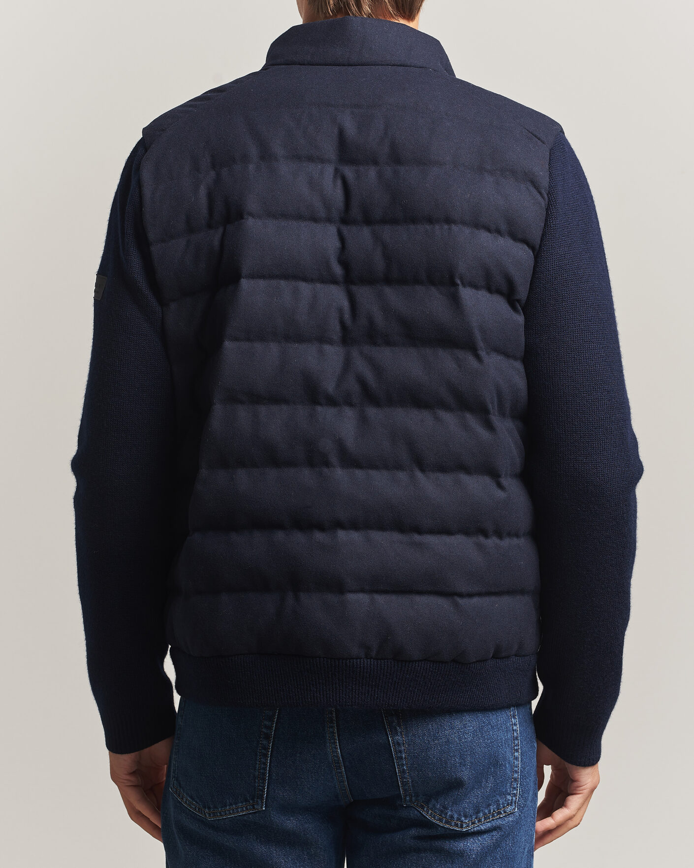 Men | Coats & Jackets | Gant | Padded Hybrid Flannel Jacket Evening Blue