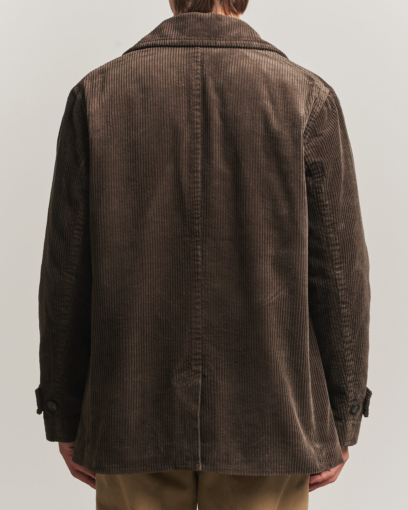 Men | Coats & Jackets | Gant | Corduroy Peacoat Black Brown