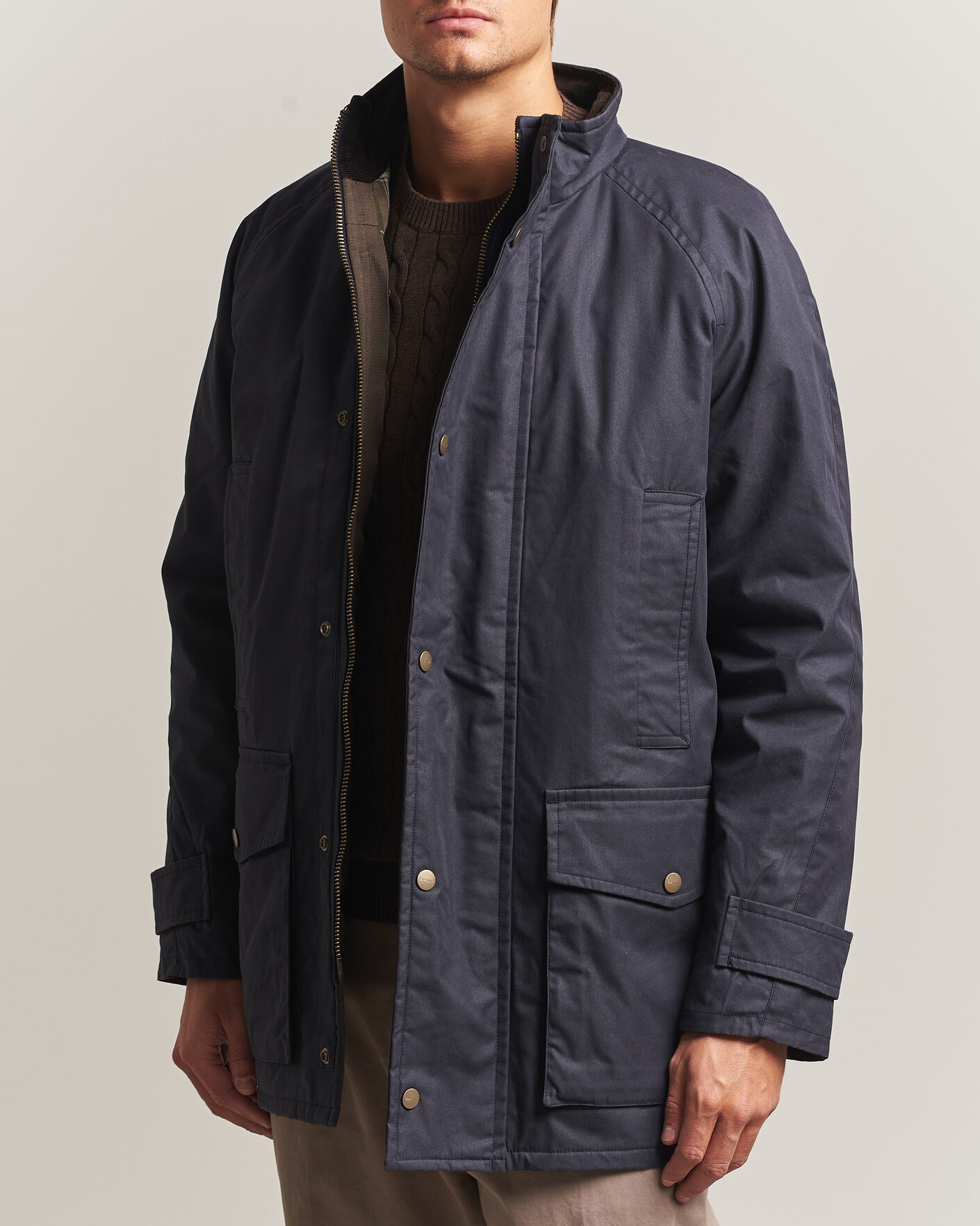 Men | Coats & Jackets | Gant | Waxed Double Decker Jacket Evening Blue