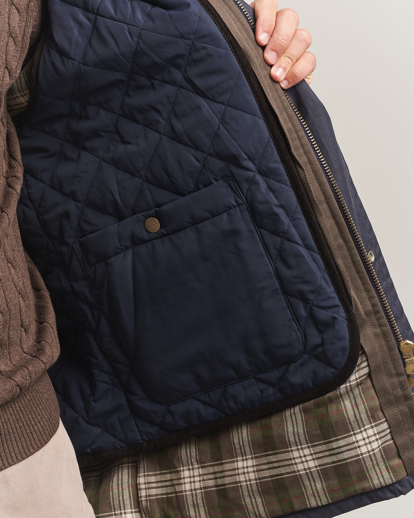 Men | Coats & Jackets | Gant | Waxed Double Decker Jacket Evening Blue