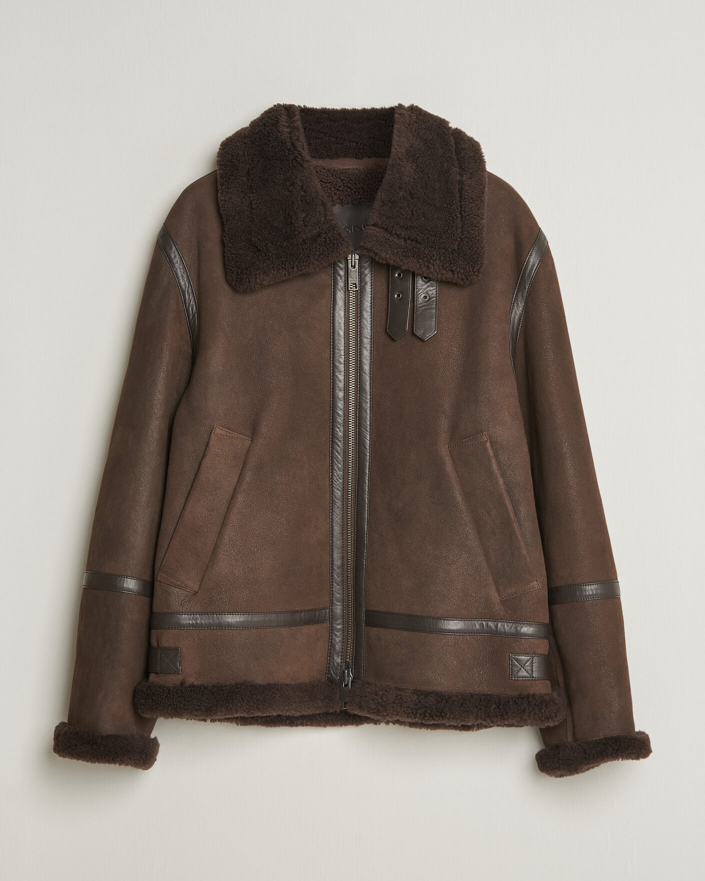 Men | Coats & Jackets | Gant | Classic Shearling Jacket Black Brown
