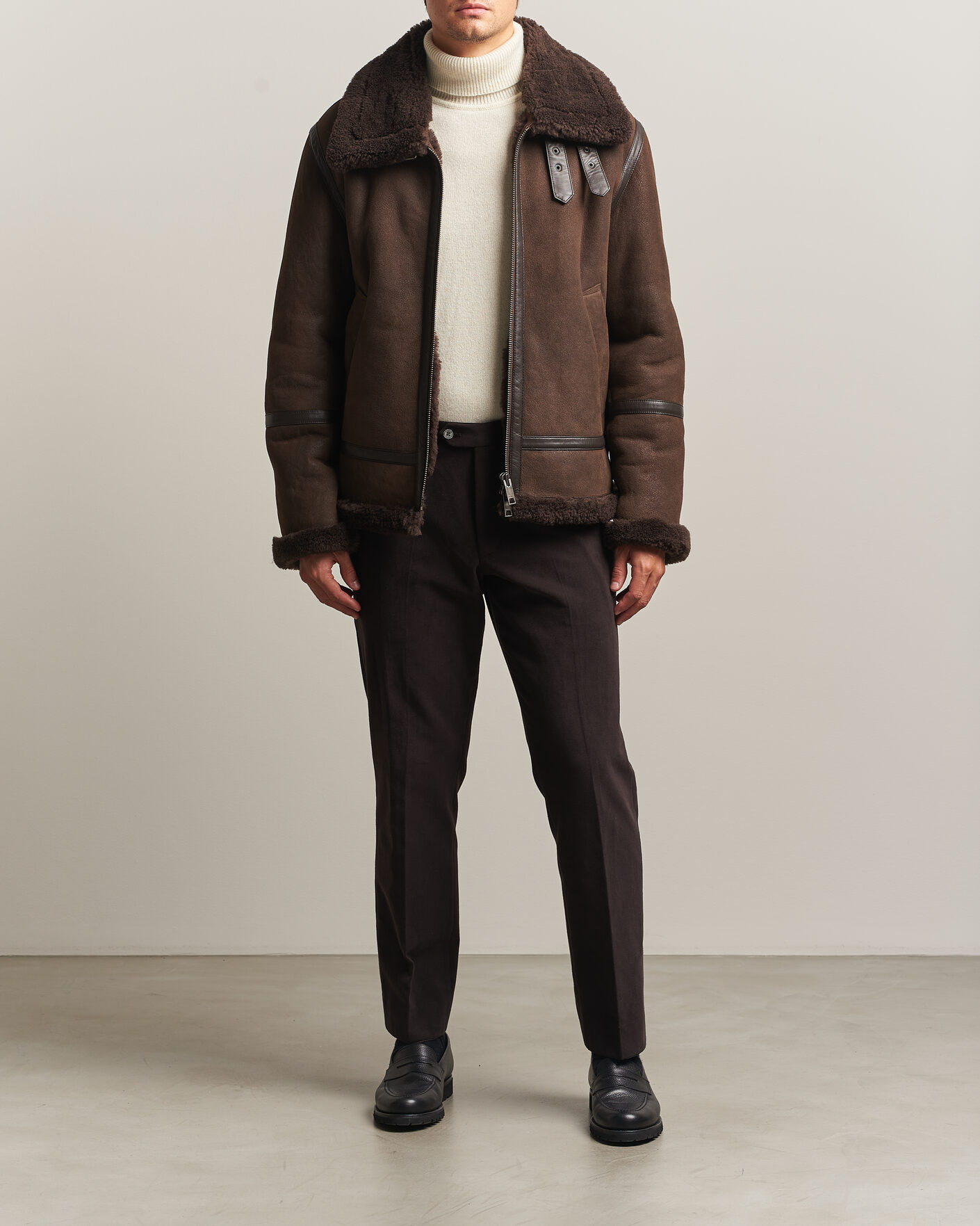 Men | Coats & Jackets | Gant | Classic Shearling Jacket Black Brown