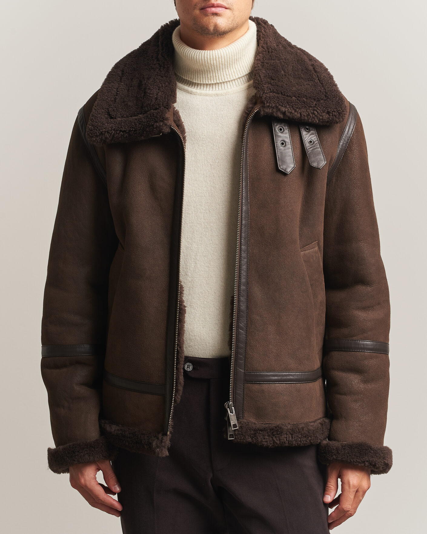 Men | Coats & Jackets | Gant | Classic Shearling Jacket Black Brown