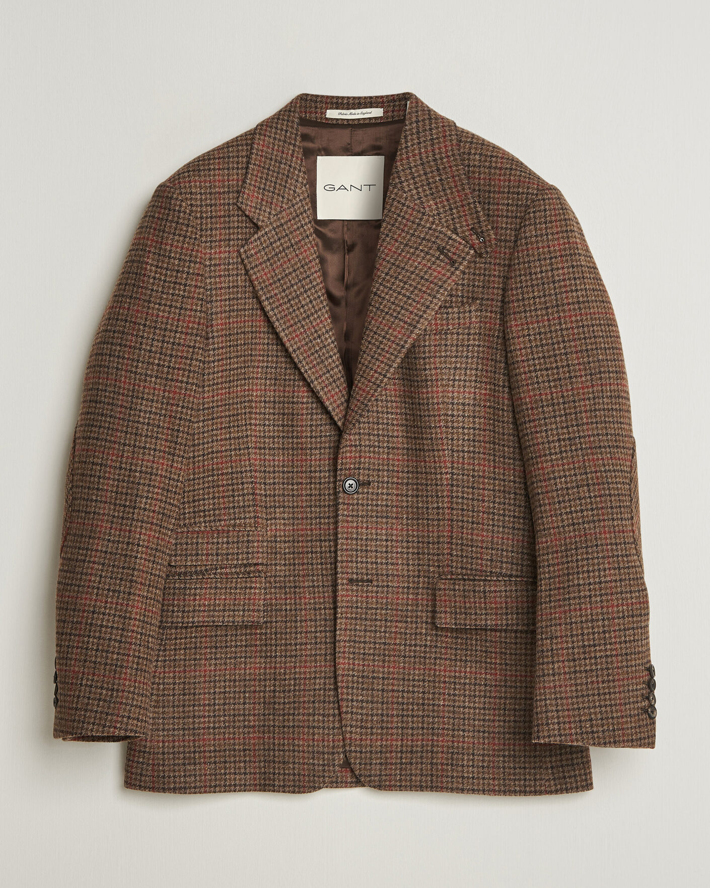 Men | Coats & Jackets | Gant | British Tweed Blazer Shadow Brown