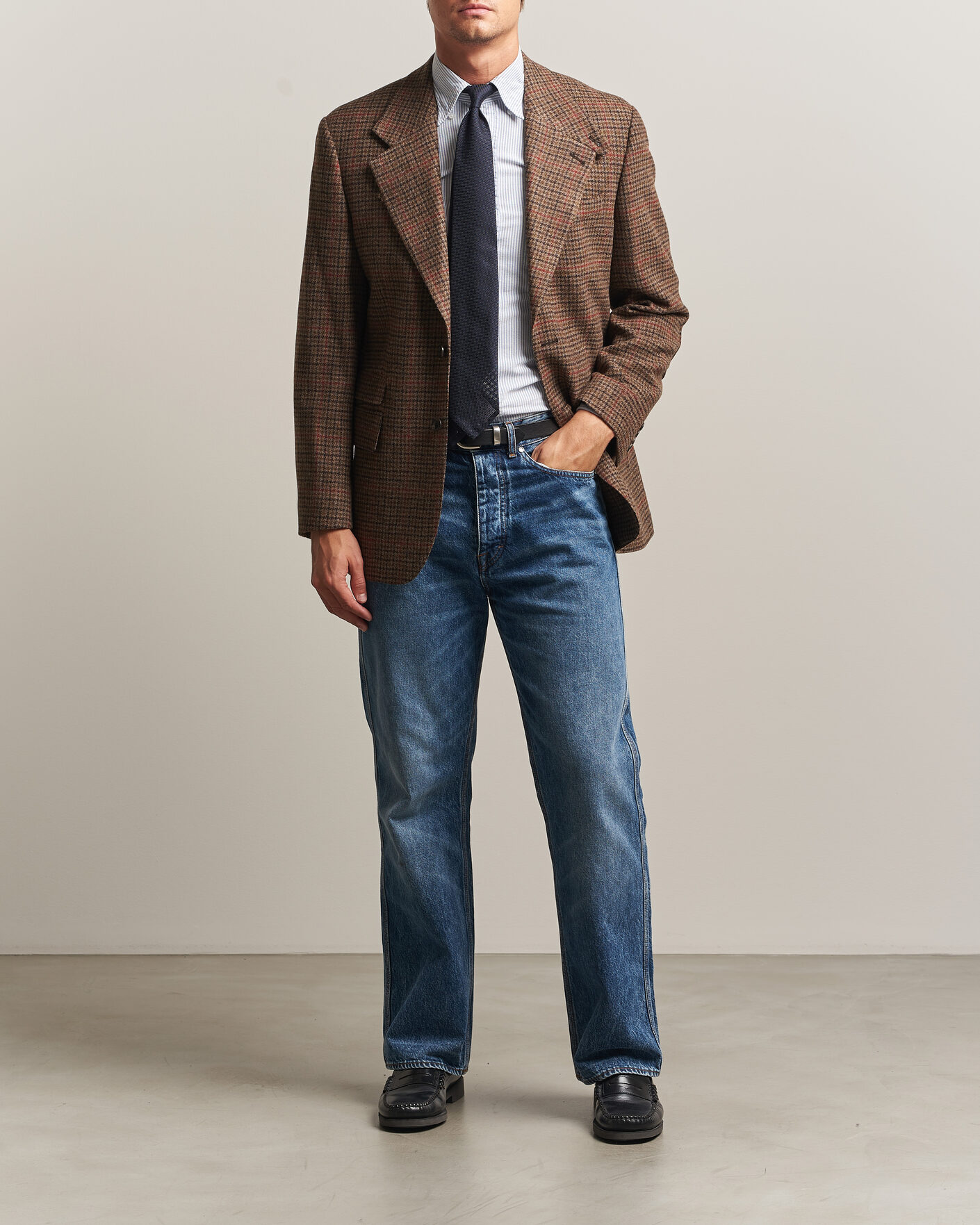 Men | Coats & Jackets | Gant | British Tweed Blazer Shadow Brown