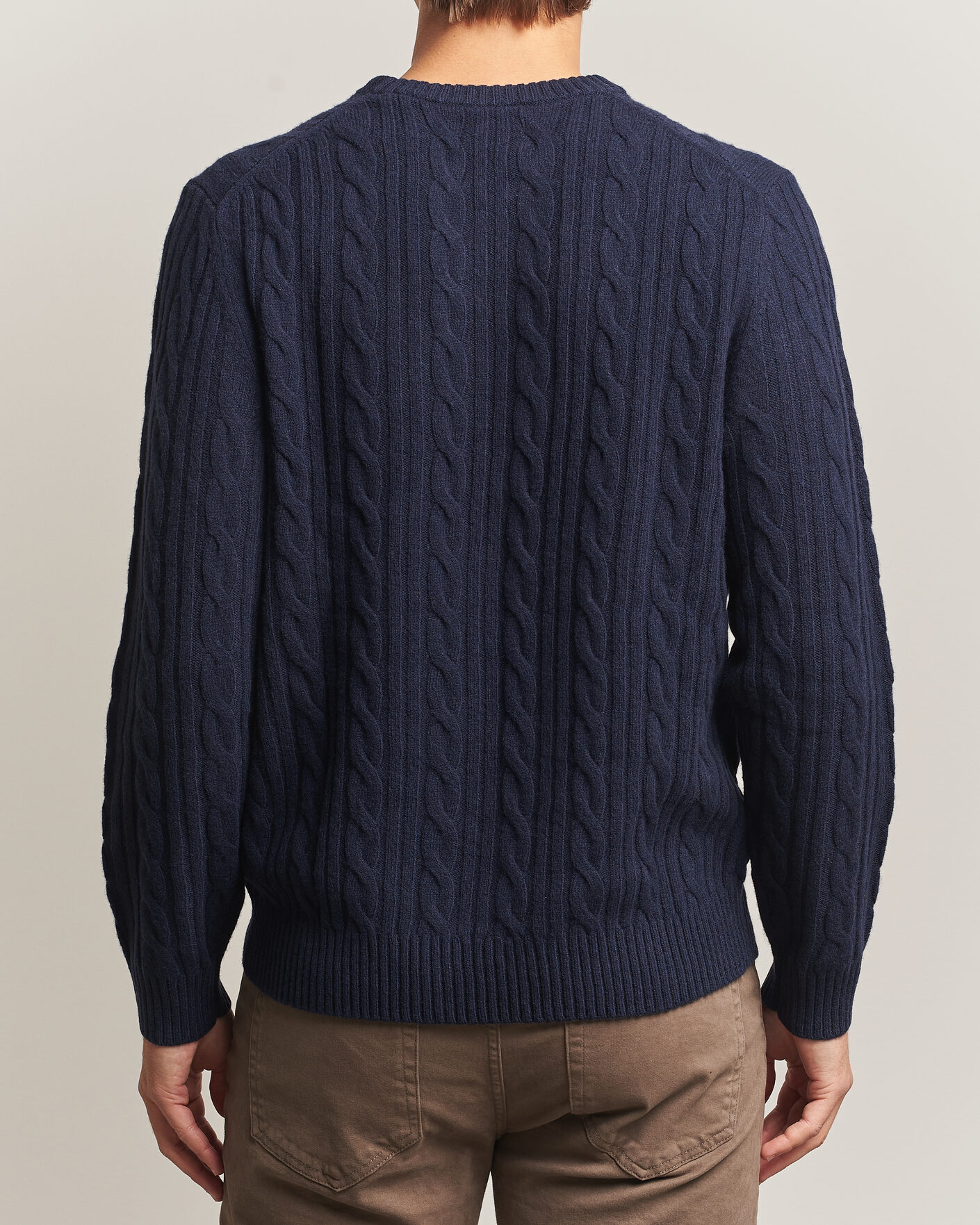 Men | Sweaters & Knitwear | Gant | Lambswool Cable Crew Neck Evening Blue