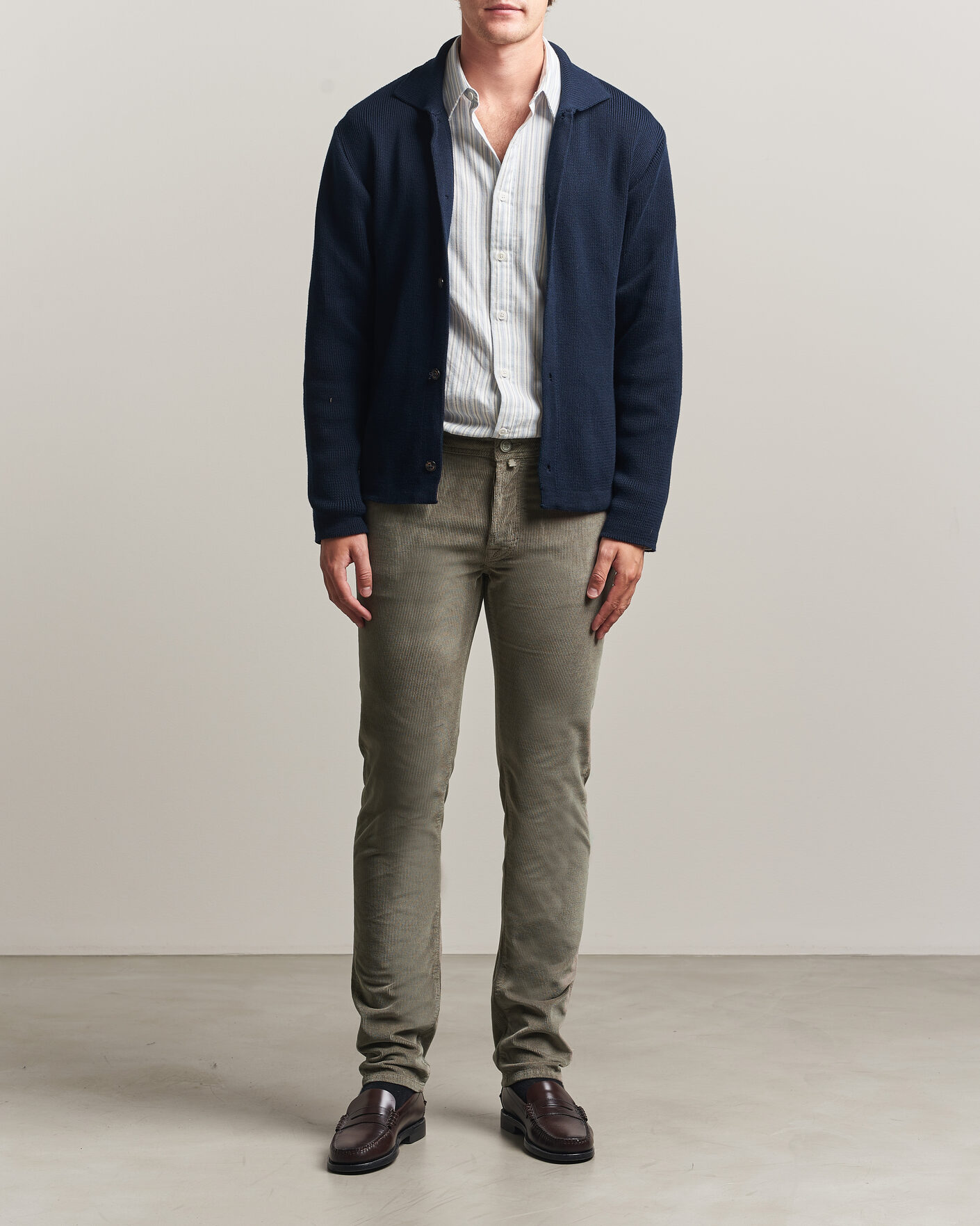 Men | Trousers | Jacob Cohën | Bard 5-Pocket Medium Corduroy Trousers Taupe