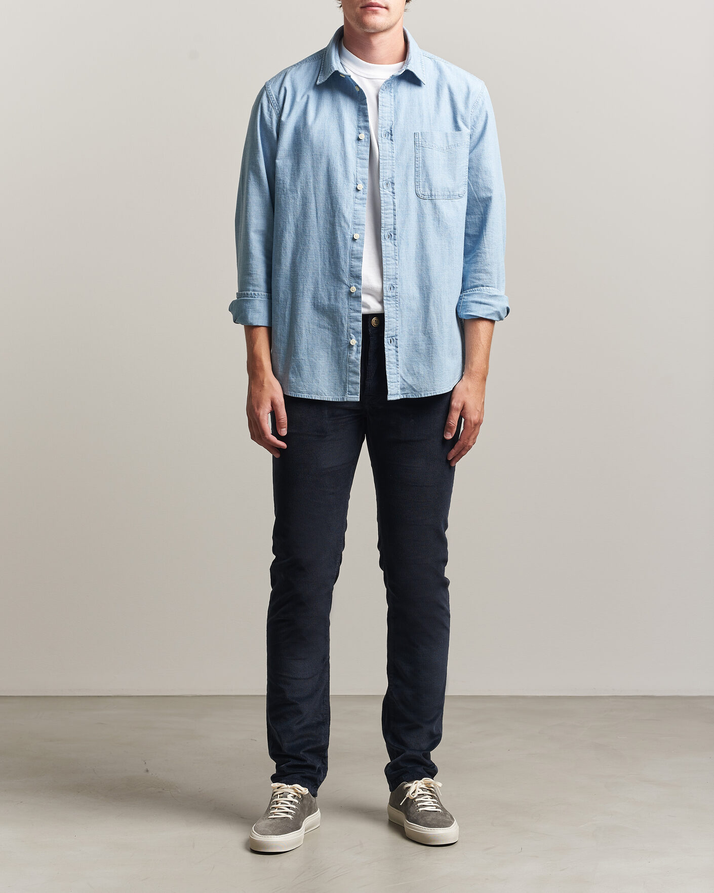 Men | Trousers | Jacob Cohën | Bard 5-Pocket Medium Corduroy Trousers Navy
