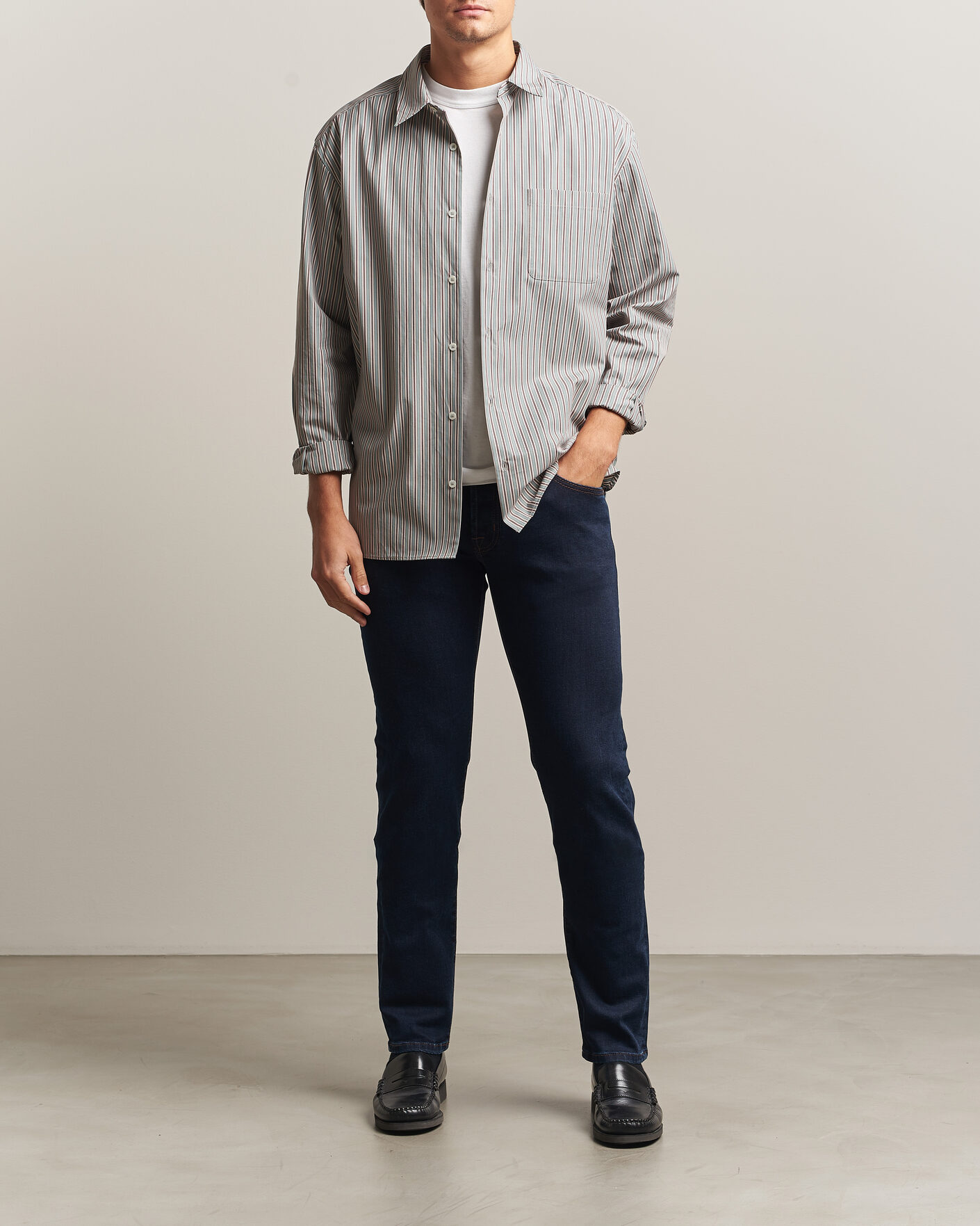 Men | Jeans | Jacob Cohën | Nick Slim Fit Rinse Wash Stretch Jeans Dark Blue