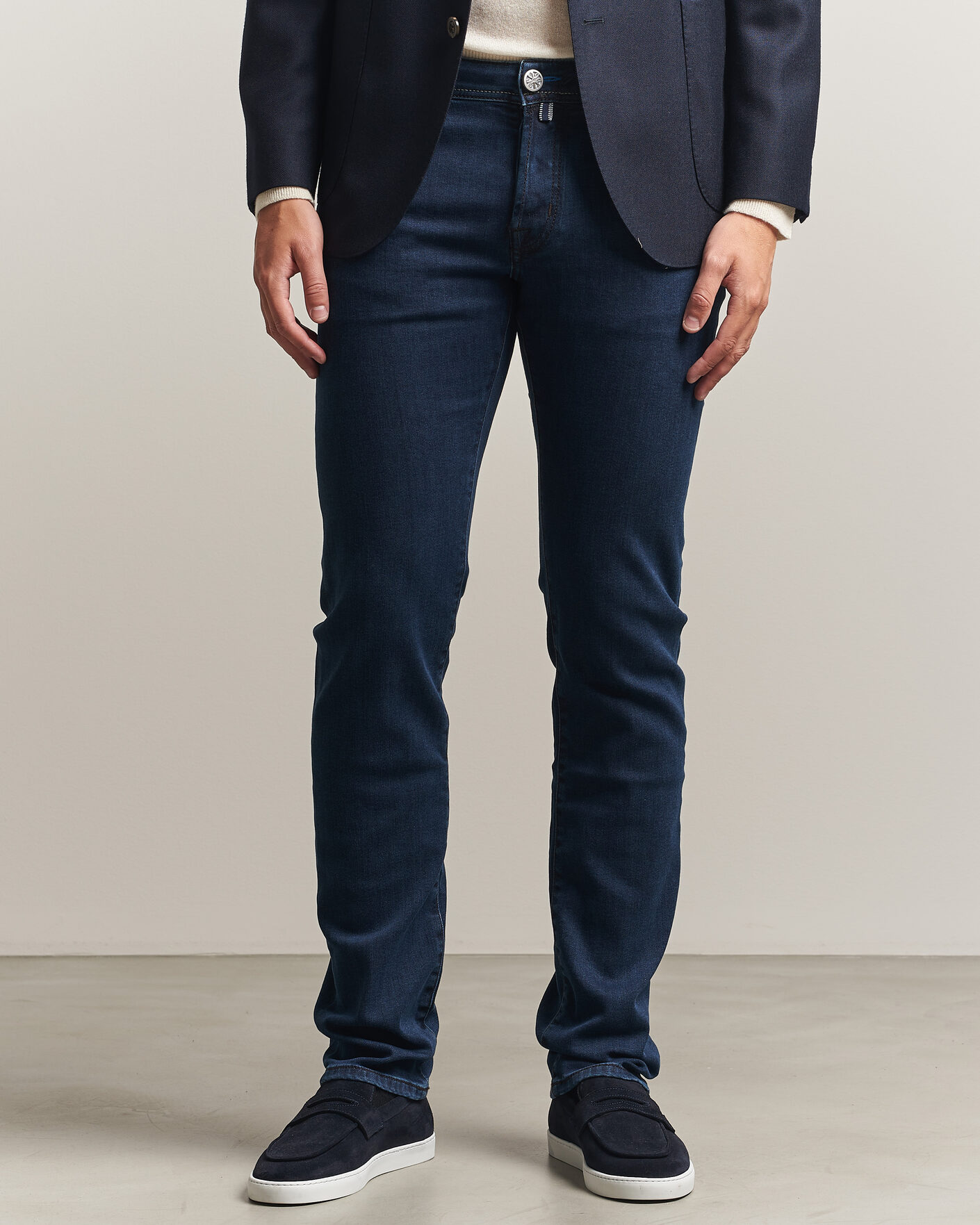 Men | Jeans | Jacob Cohën | Nick Slim Fit Washed Stretch Jeans Dark Blue