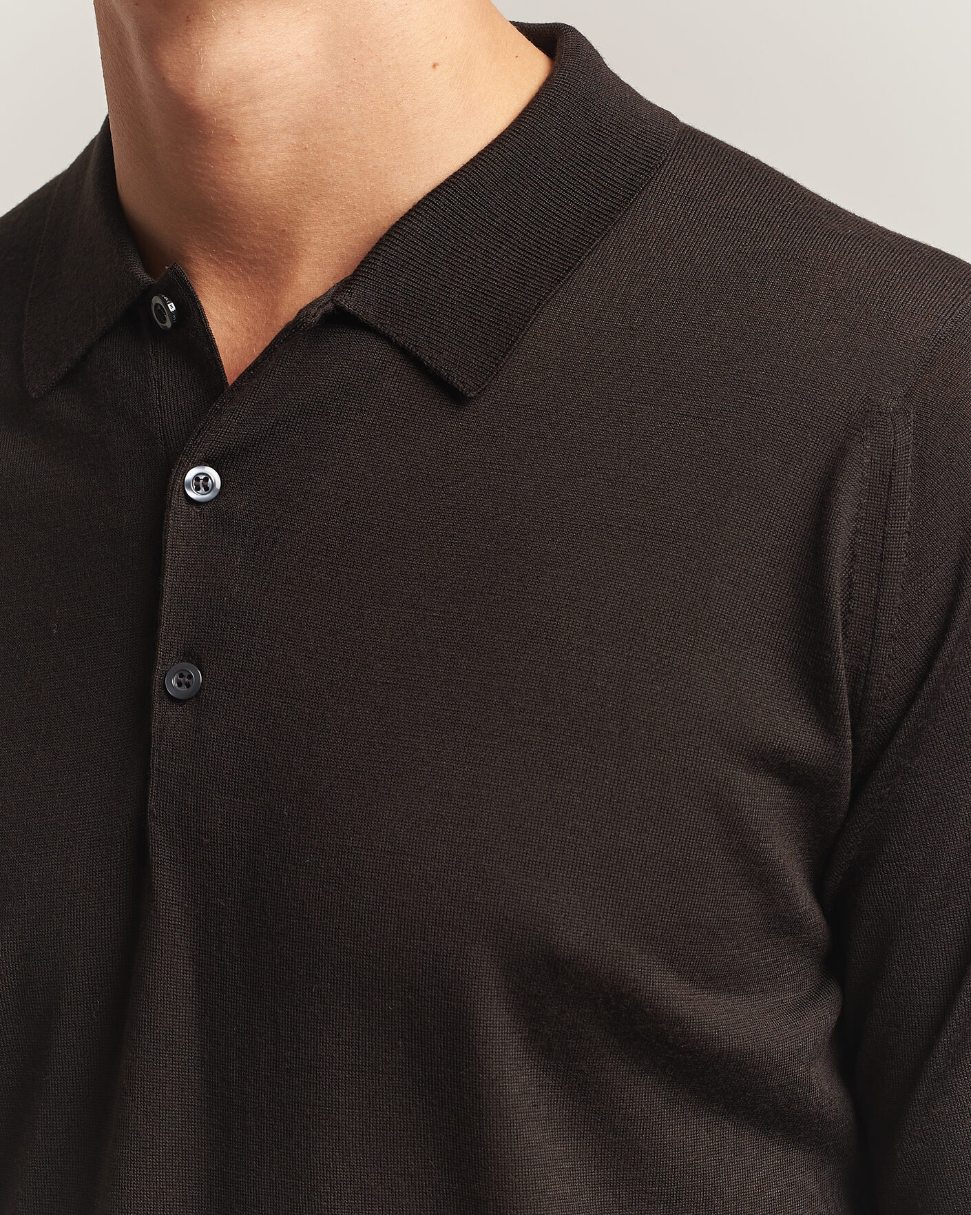 Men | Sweaters & Knitwear | John Smedley | Belper Extra Fine Merino Polo Pullover Faulkner Brown