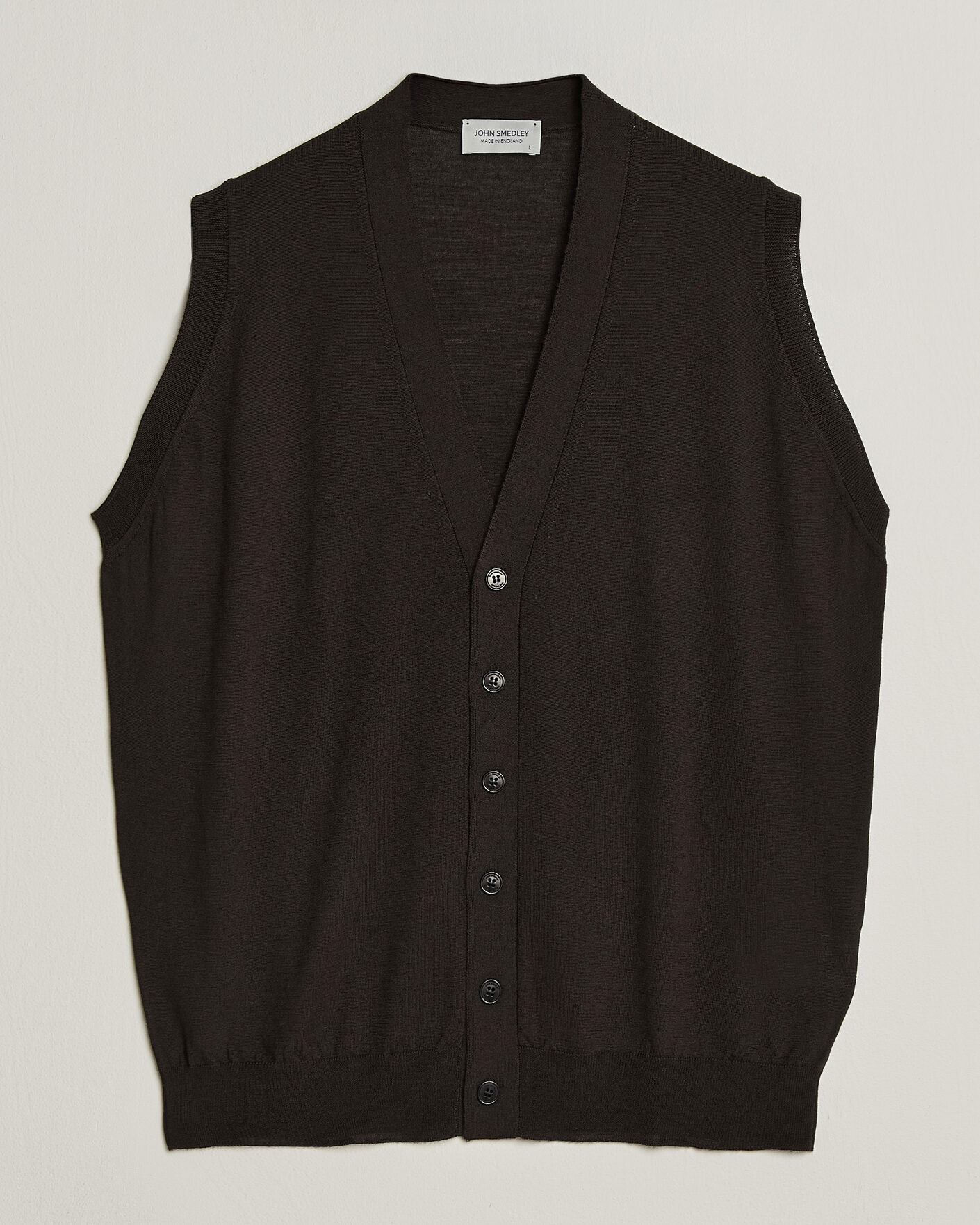 Men | Sweaters & Knitwear | John Smedley | Bolton Extra Fine Merino Waistcoat Faulkner Brown