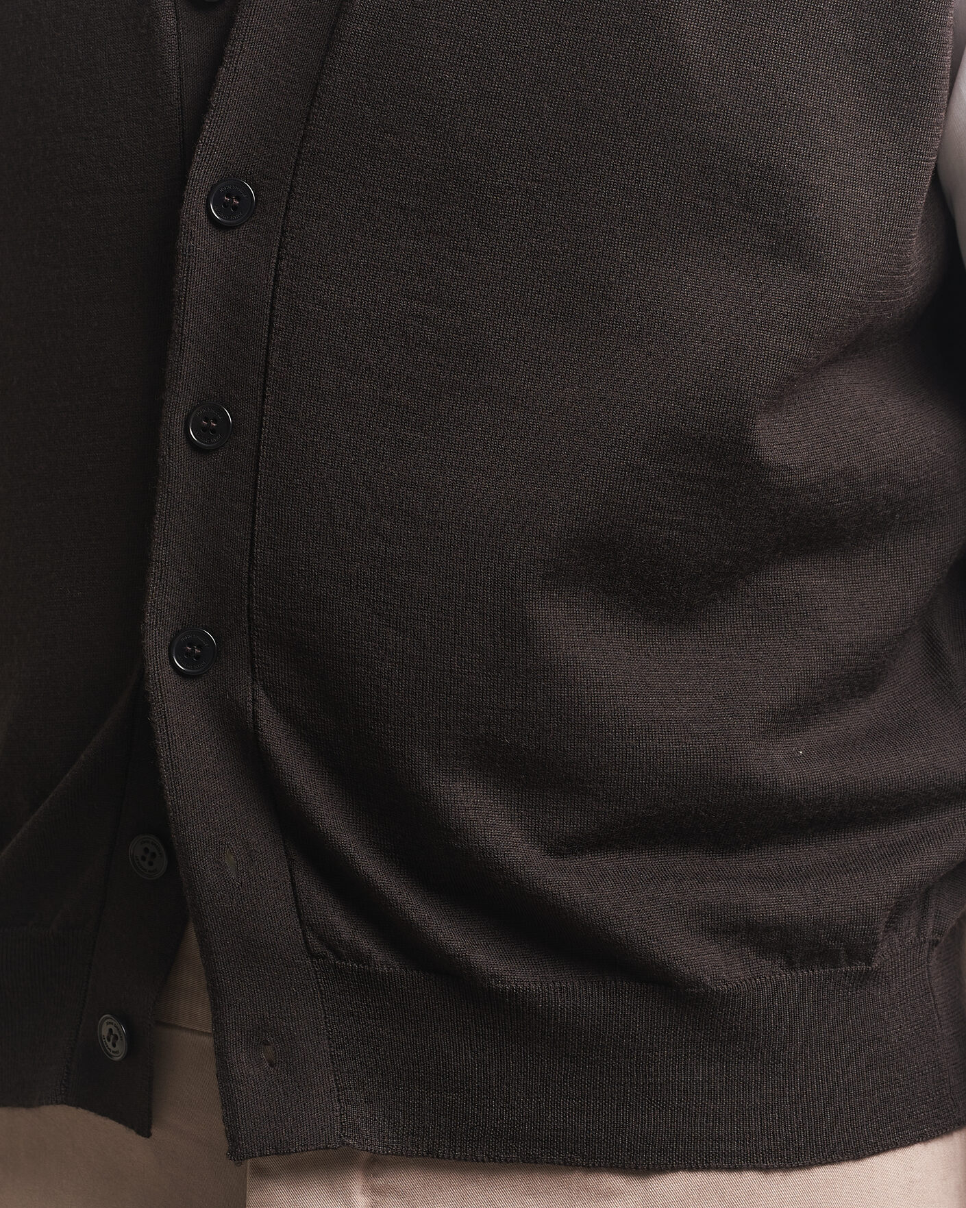 Men | Sweaters & Knitwear | John Smedley | Bolton Extra Fine Merino Waistcoat Faulkner Brown