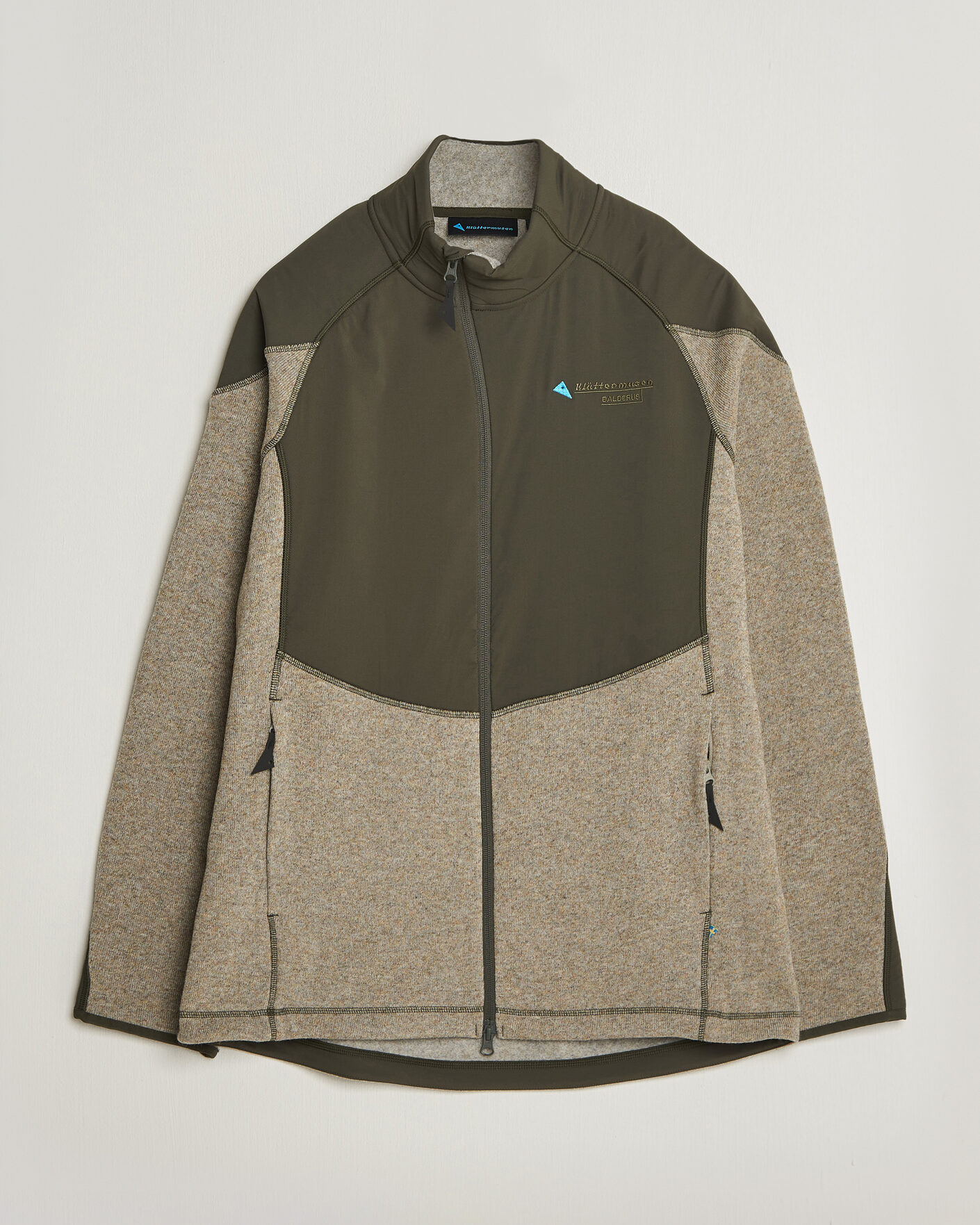 Men | Sweaters & Knitwear | Klättermusen | Balderus Wool Fleece Hood Jacket Rosin Green