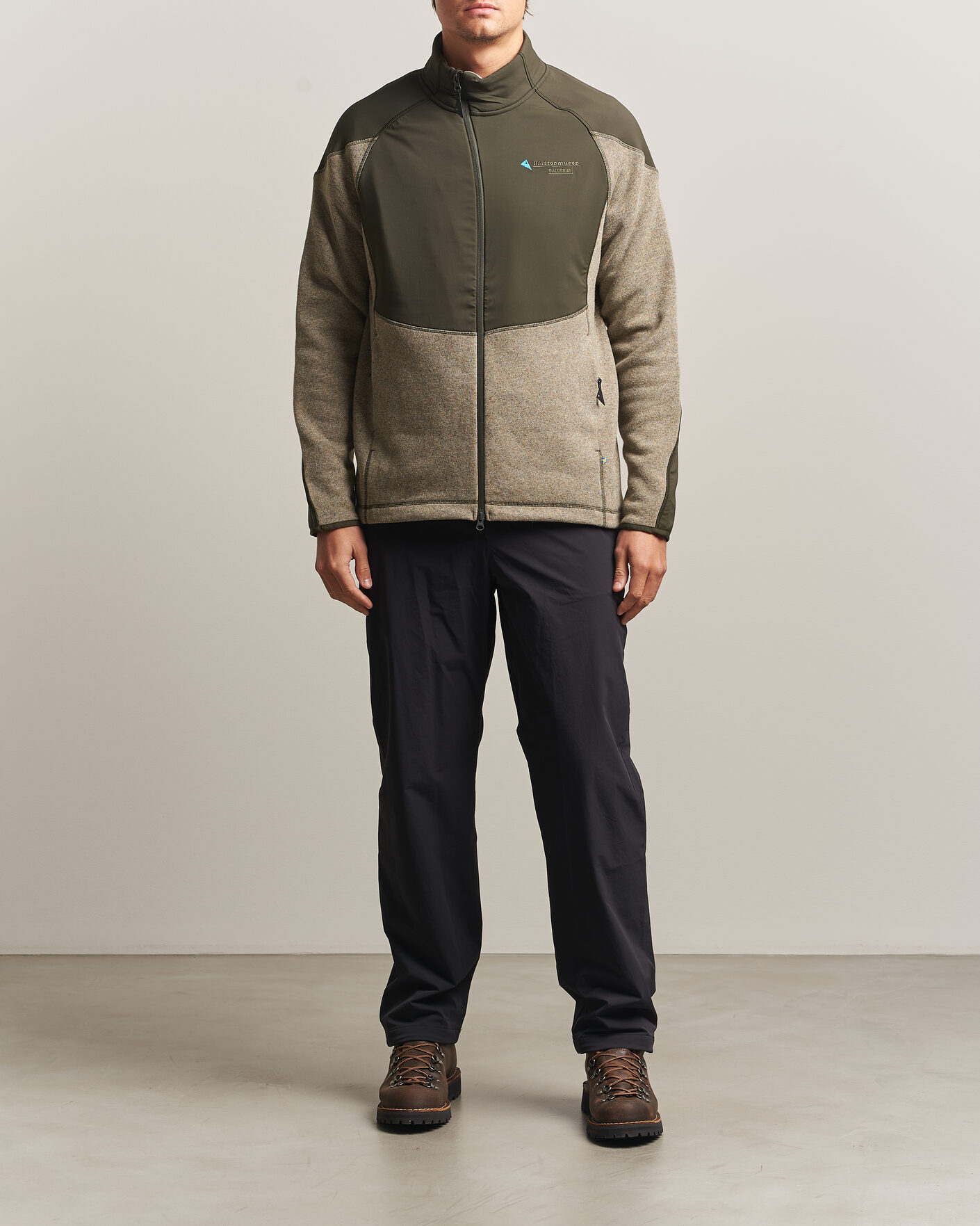 Men | Sweaters & Knitwear | Klättermusen | Balderus Wool Fleece Hood Jacket Rosin Green