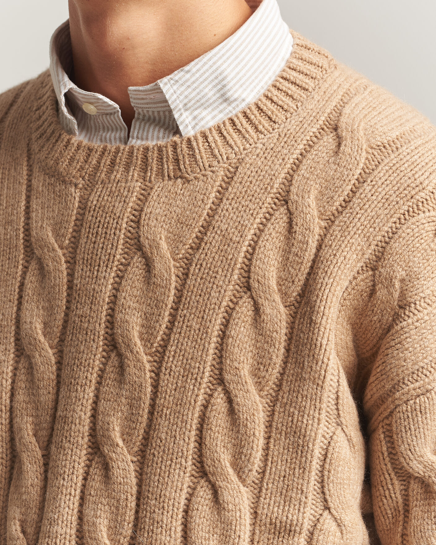 Men | Sweaters & Knitwear | Polo Ralph Lauren | Exploded Cabel Sweater Camel Melange