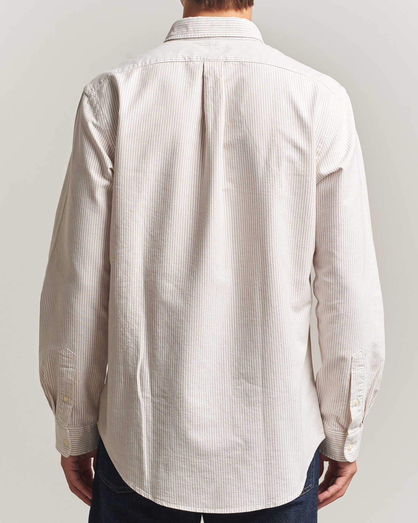 Men | Shirts | Polo Ralph Lauren | Custom Fit Striped Oxford Shirt Camel/White