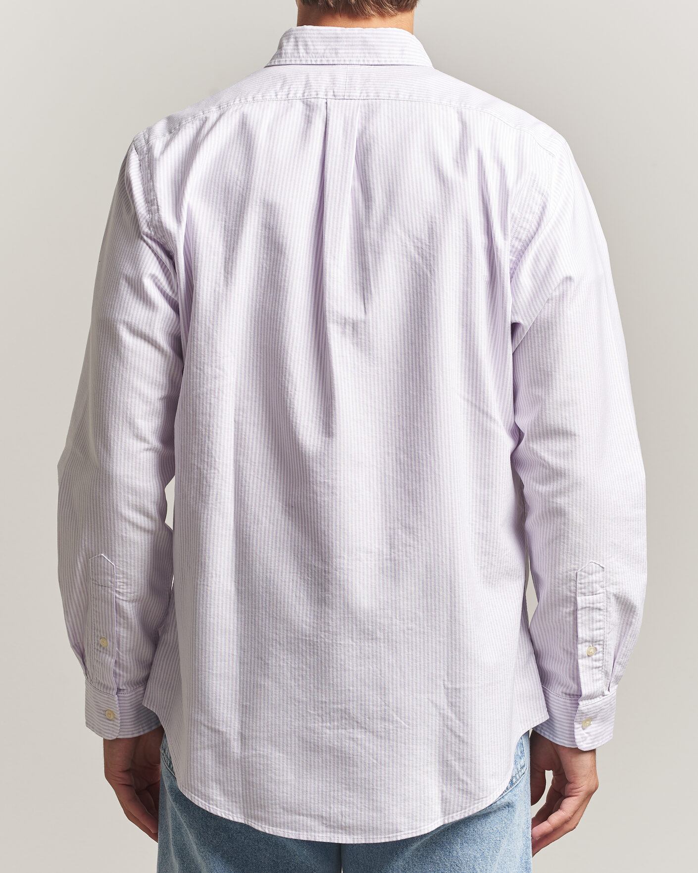 Men | Shirts | Polo Ralph Lauren | Custom Fit Striped Oxford Shirt Lilac/White