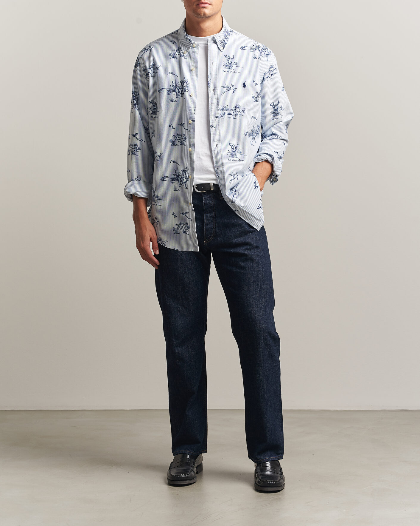 Men | Shirts | Polo Ralph Lauren | Custom Fit Printed Oxford Shirt Field & Pheasant