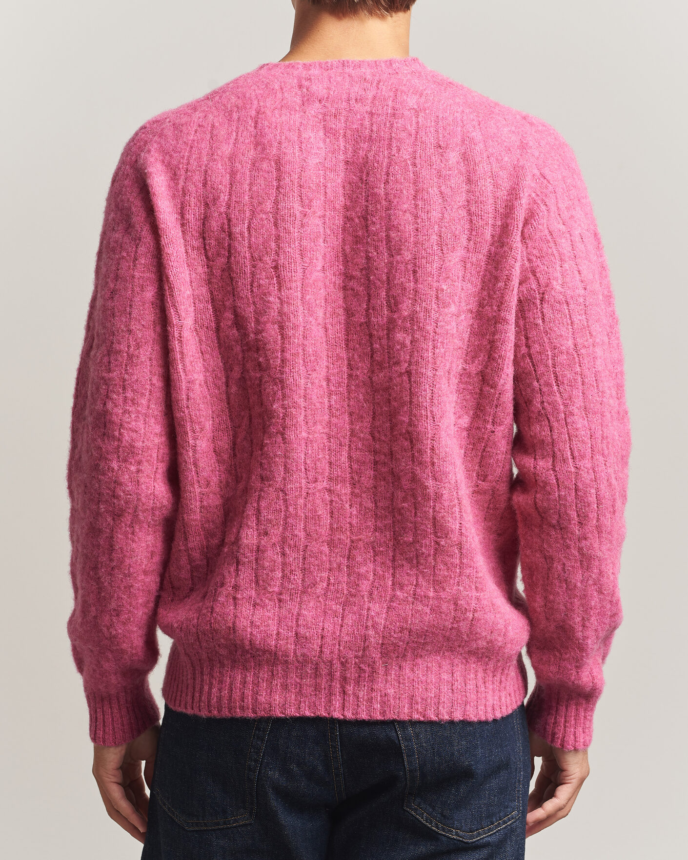 Men | Sweaters & Knitwear | Polo Ralph Lauren | Shaggy Cable Merino Pullover Thulian Pink Heather