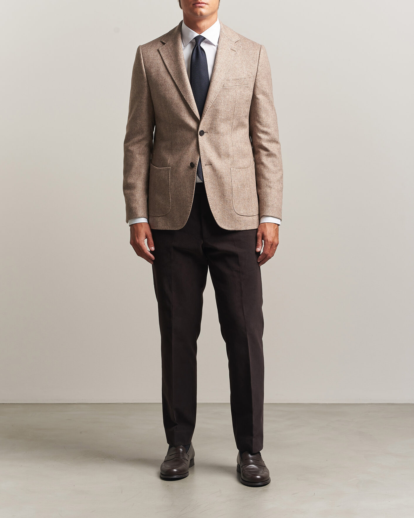 Men | Blazers | Morris | Soft Herringbone Blazer Khaki