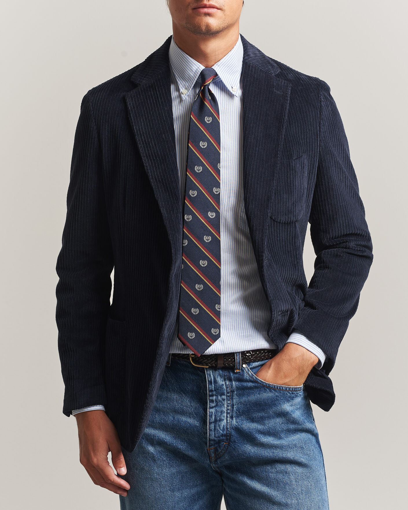 Men | Blazers | Morris | Washed Cord Blazer Navy