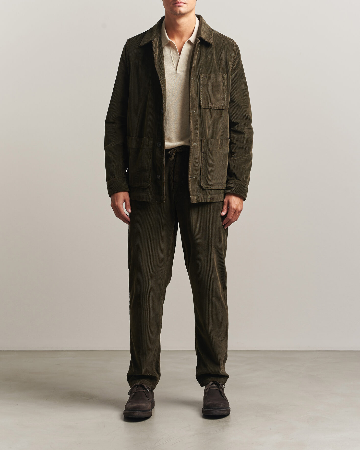Morris Fenix Cord Shirt Jacket Olive at CareOfCarl.com