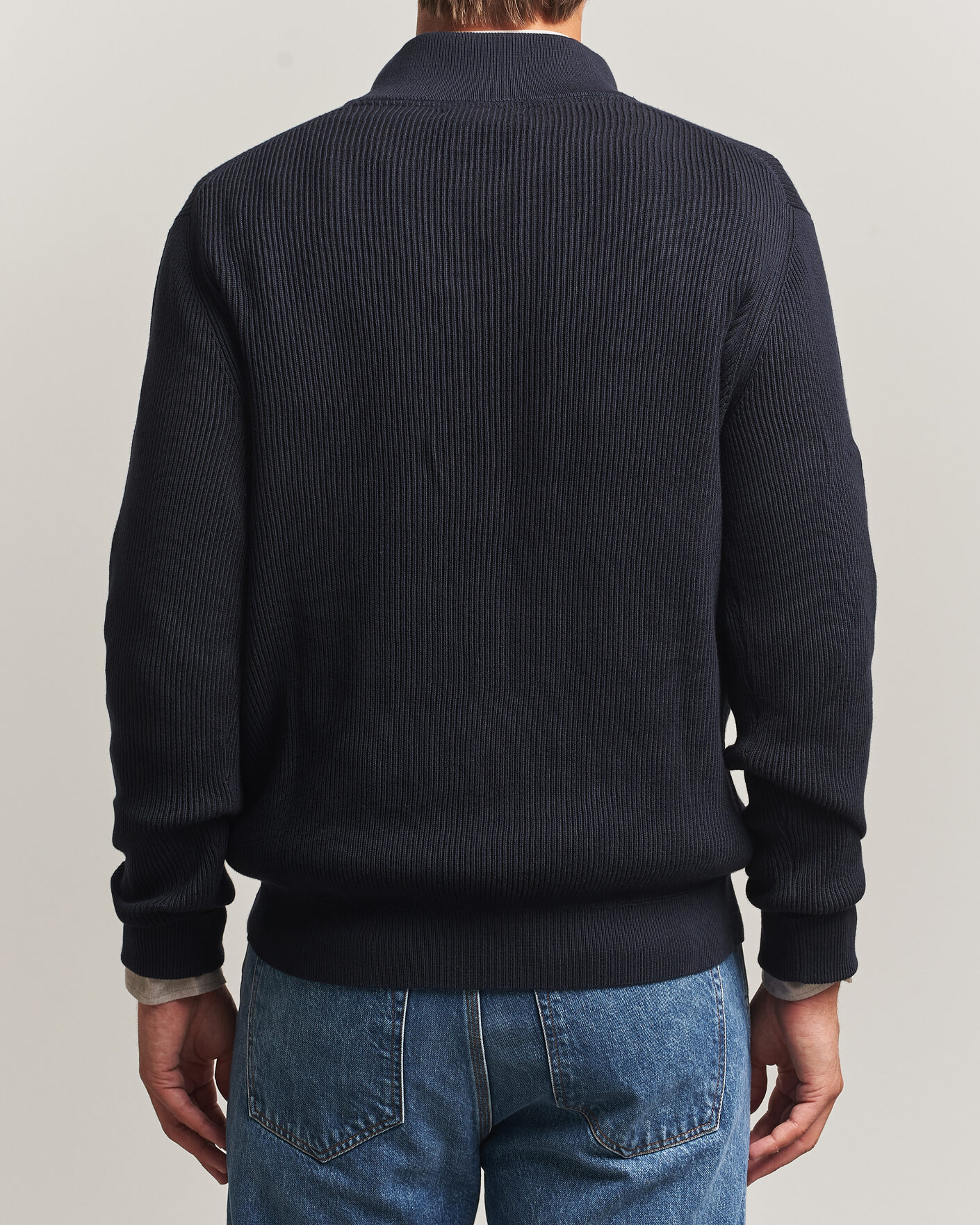 Men | Sweaters & Knitwear | Morris | Niall Half Button Sweater Old Blue