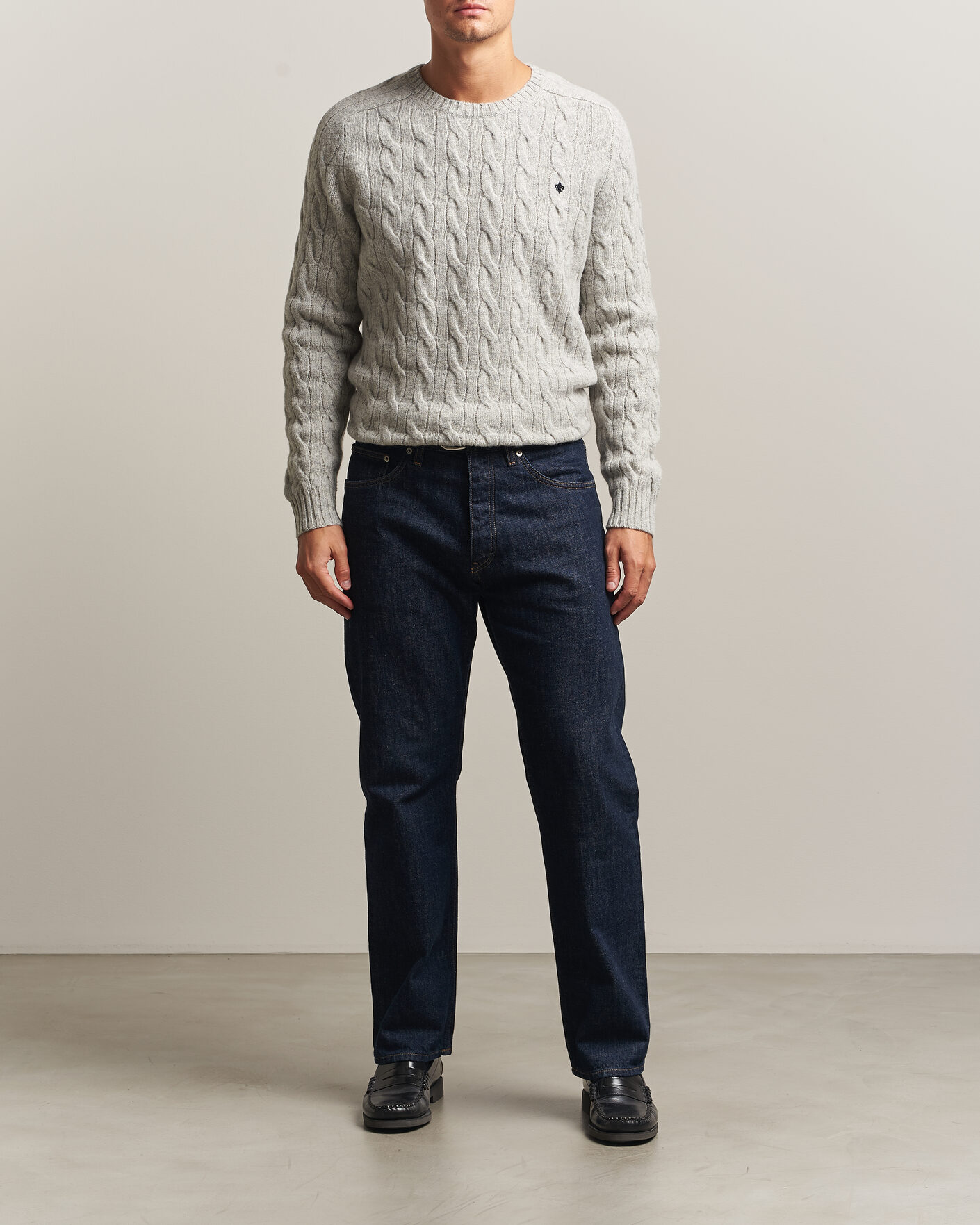 Men | Sweaters & Knitwear | Morris | Archard Cable Sweater Grey