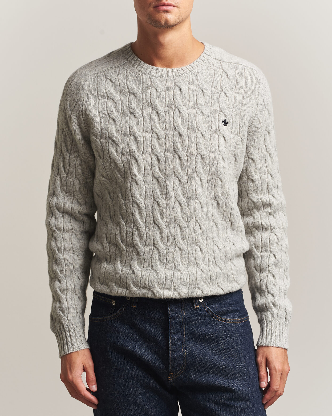 Men | Sweaters & Knitwear | Morris | Archard Cable Sweater Grey