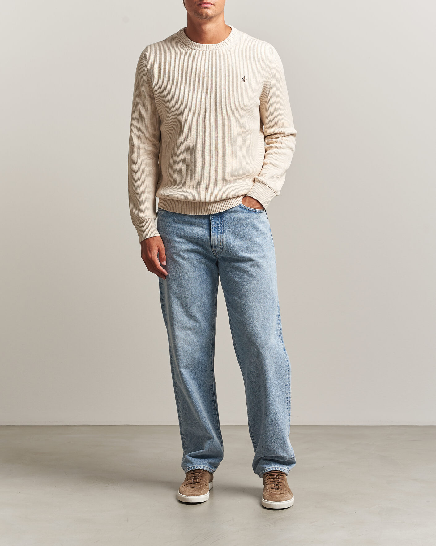 Men | Sweaters & Knitwear | Morris | Colin O-Neck Khaki
