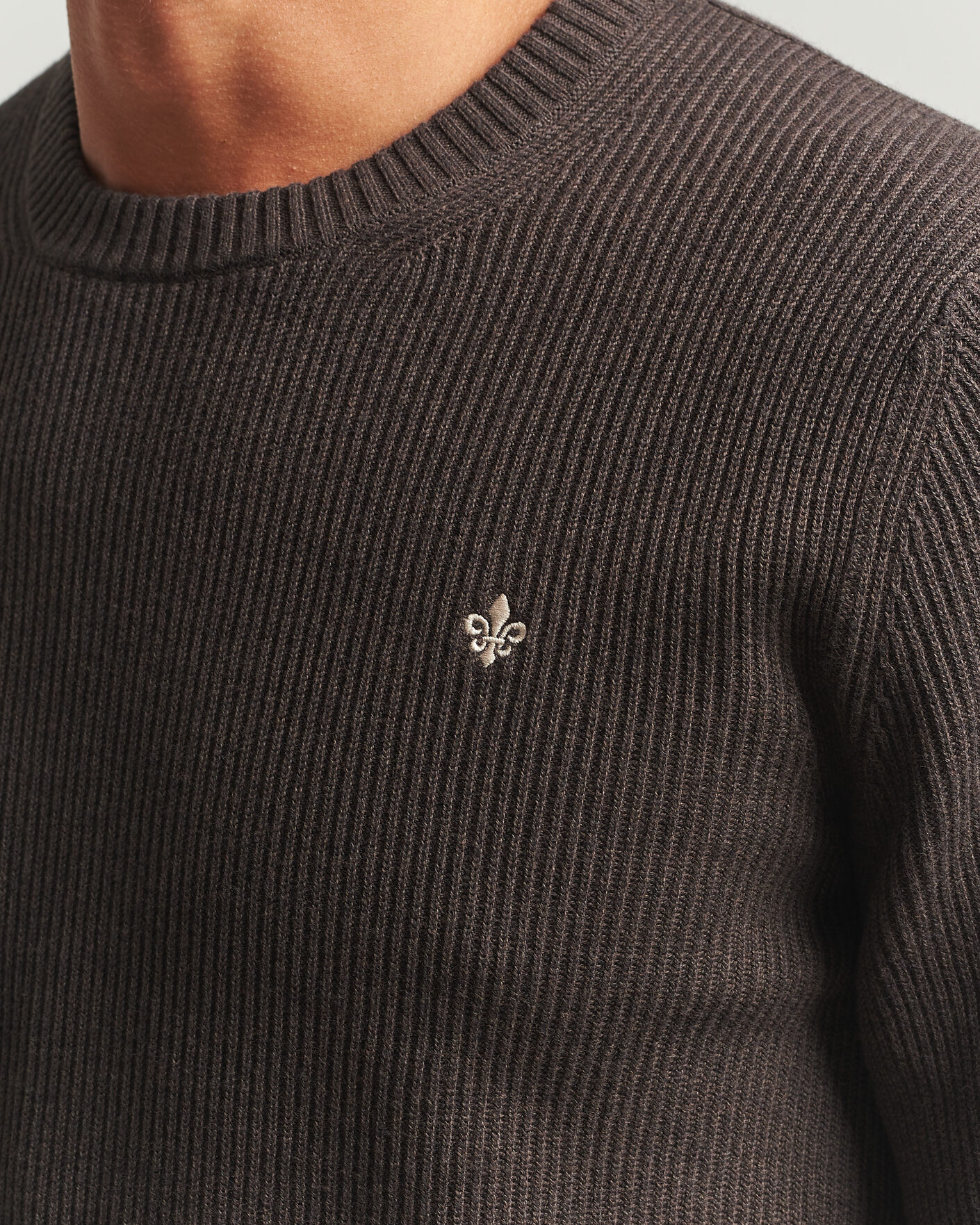 Men | Sweaters & Knitwear | Morris | Colin O-Neck Brown