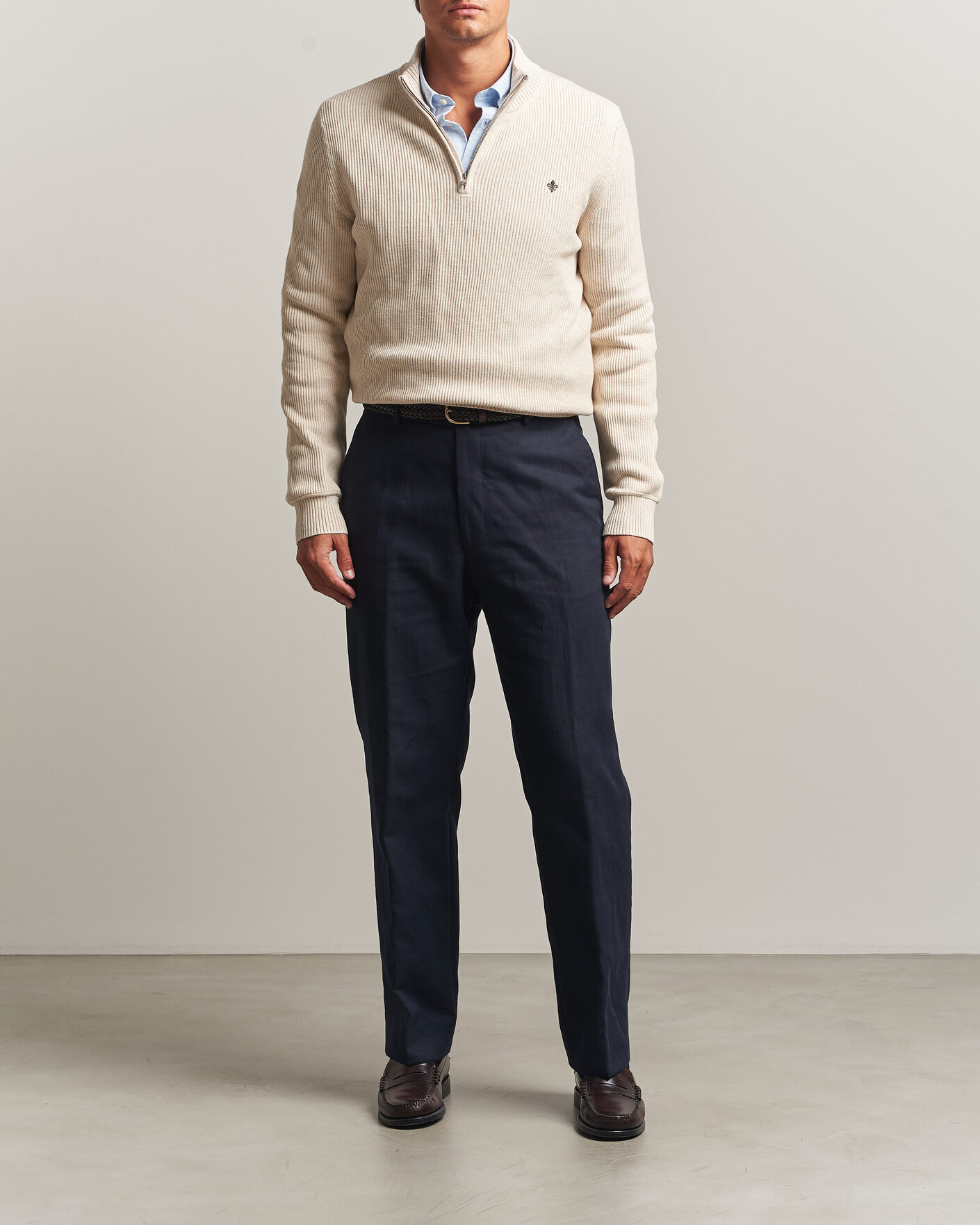 Men | Sweaters & Knitwear | Morris | Colin Half Zip Khaki