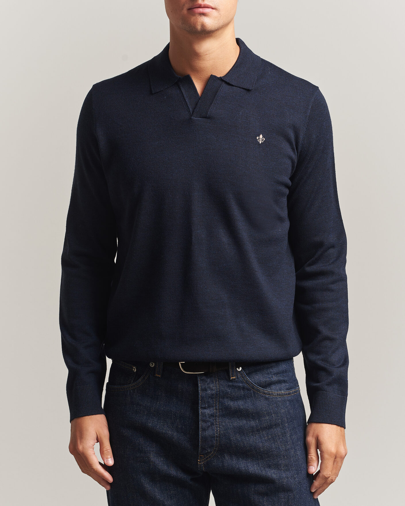 Men | Sweaters & Knitwear | Morris | Merino Resort Polo Navy