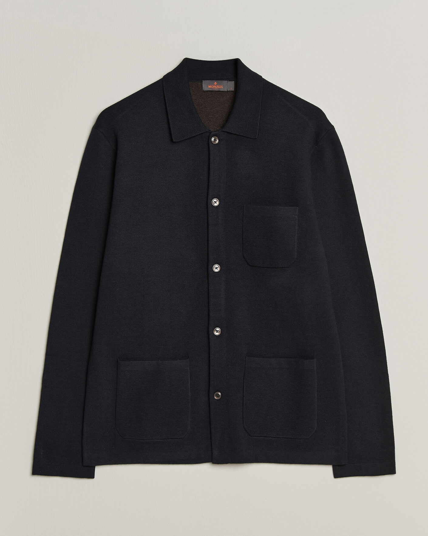 Men | Sweaters & Knitwear | Morris | Dudley Knitted Overshirt Navy