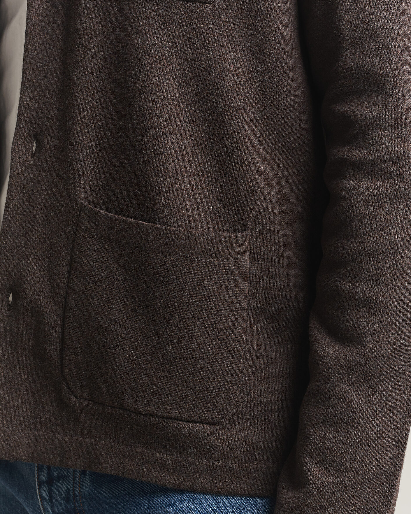 Men | Sweaters & Knitwear | Morris | Dudley Knitted Overshirt Brown