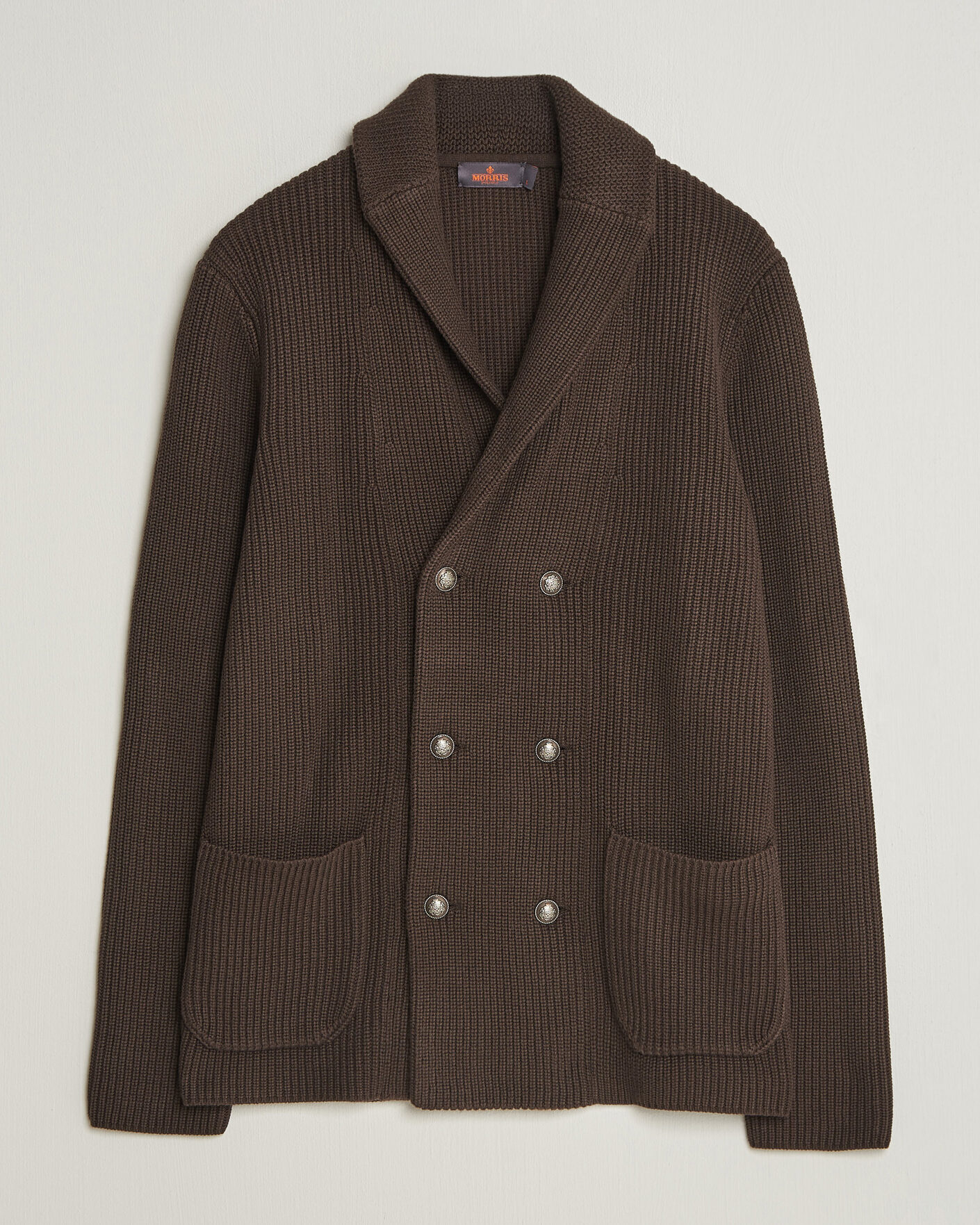 Men | Sweaters & Knitwear | Morris | Brayden DB Shawl Cardigan Brown