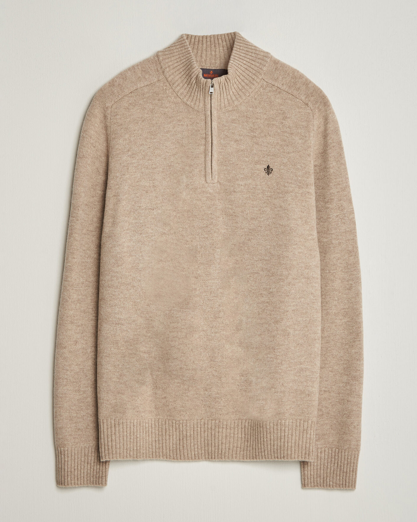 Men | Sweaters & Knitwear | Morris | Hertford Lambswool Half Zip Khaki