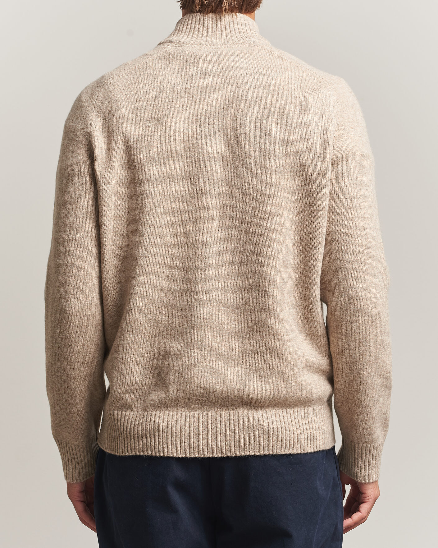 Men | Sweaters & Knitwear | Morris | Hertford Lambswool Half Zip Khaki
