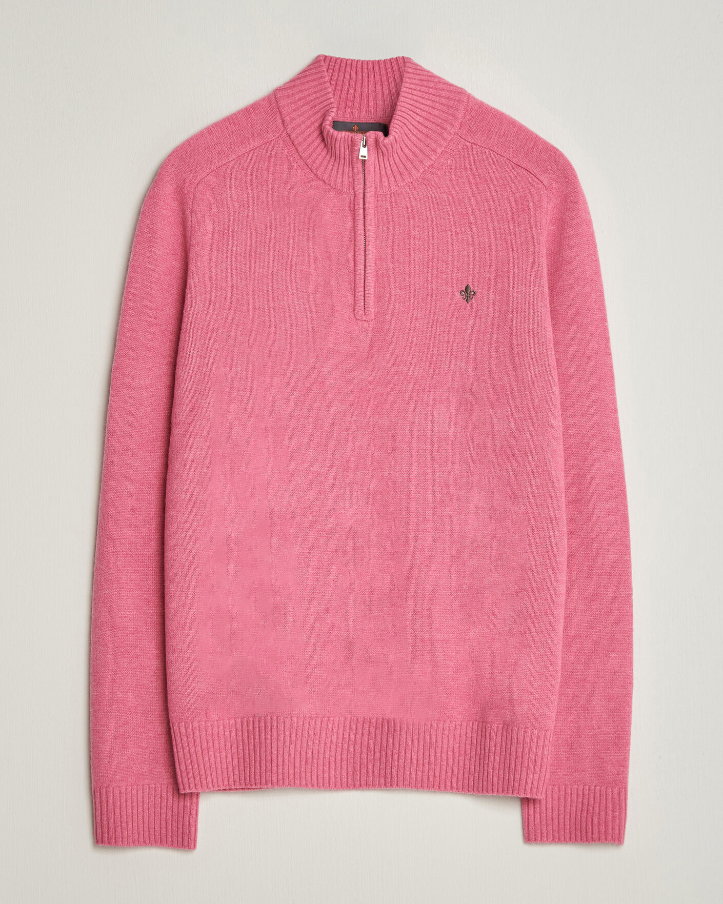 Men | Sweaters & Knitwear | Morris | Hertford Lambswool Half Zip Cerise