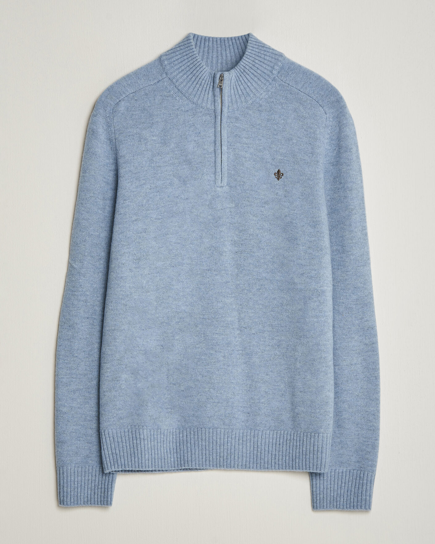Men | Sweaters & Knitwear | Morris | Hertford Lambswool Half Zip Blue