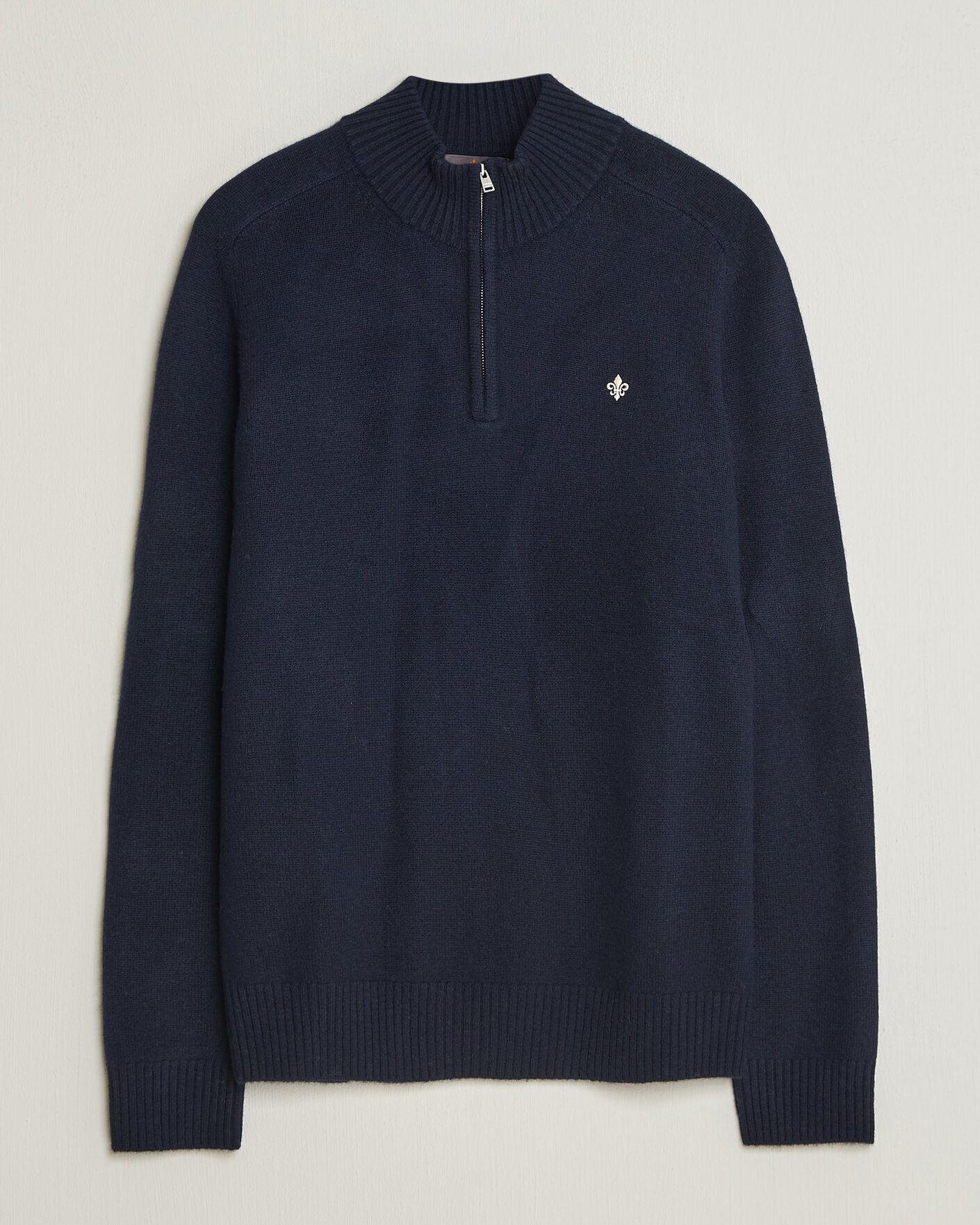 Men | Sweaters & Knitwear | Morris | Hertford Lambswool Half Zip Navy