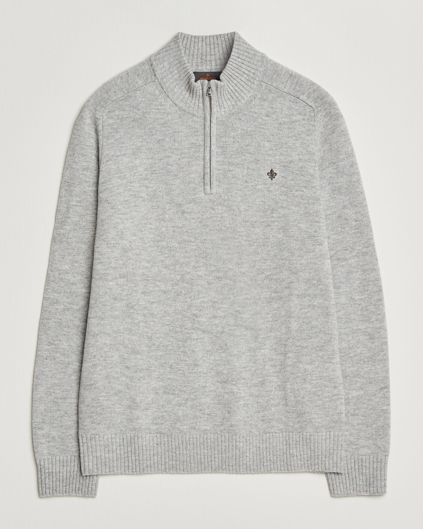 Men | Sweaters & Knitwear | Morris | Hertford Lambswool Half Zip Grey
