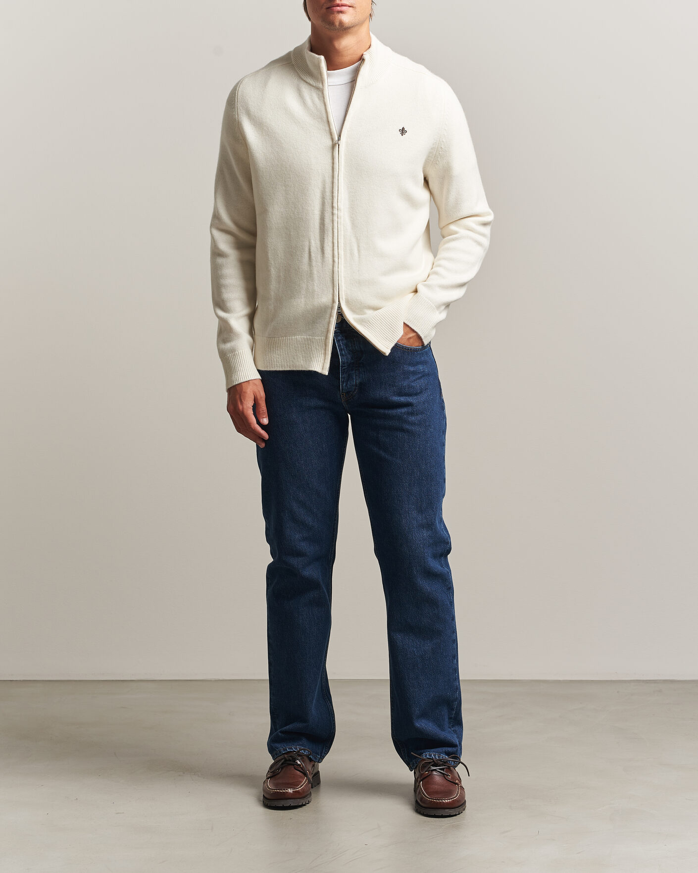 Men | Sweaters & Knitwear | Morris | Hertford Zip Cardigan Off White