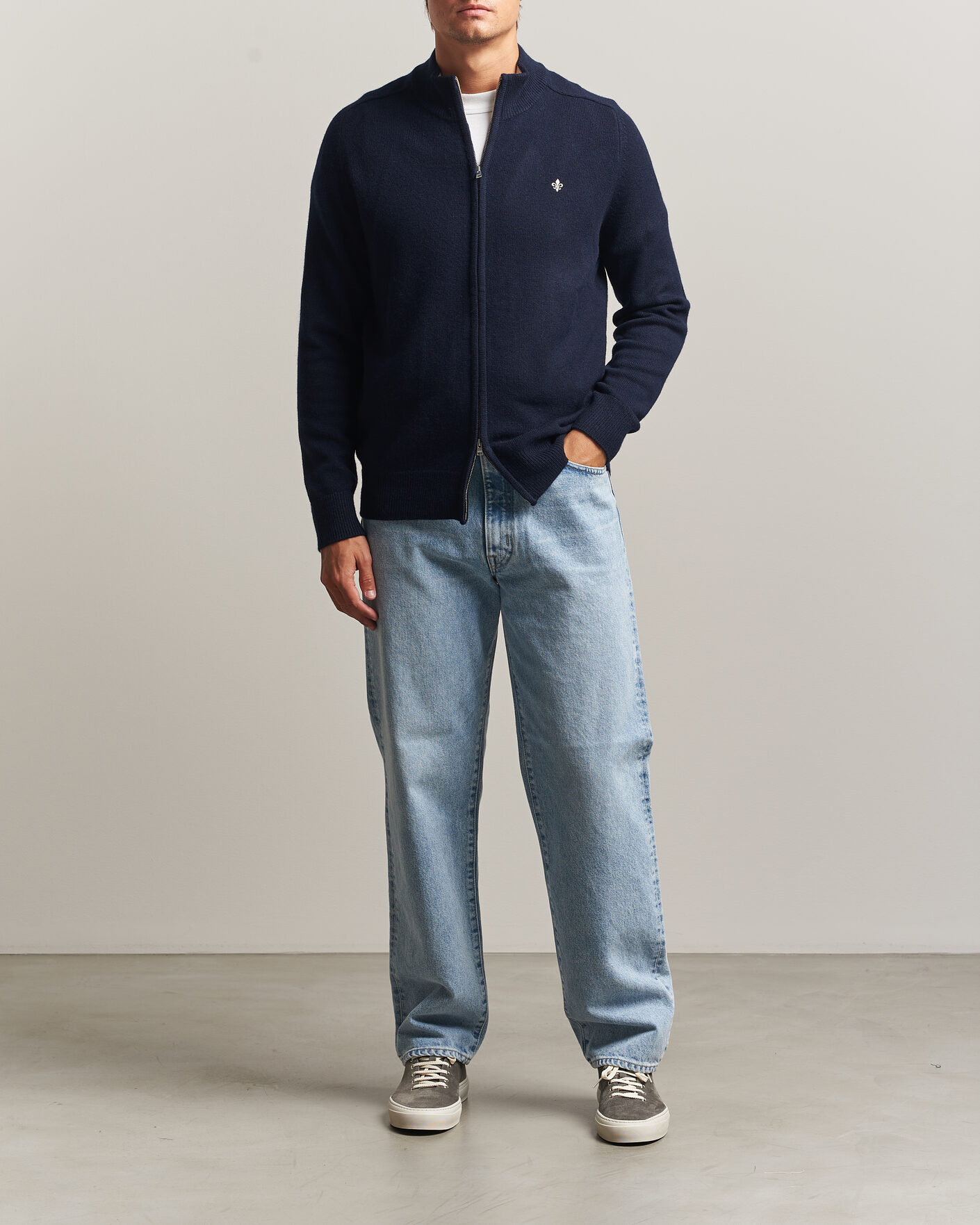 Men | Sweaters & Knitwear | Morris | Hertford Zip Cardigan Navy