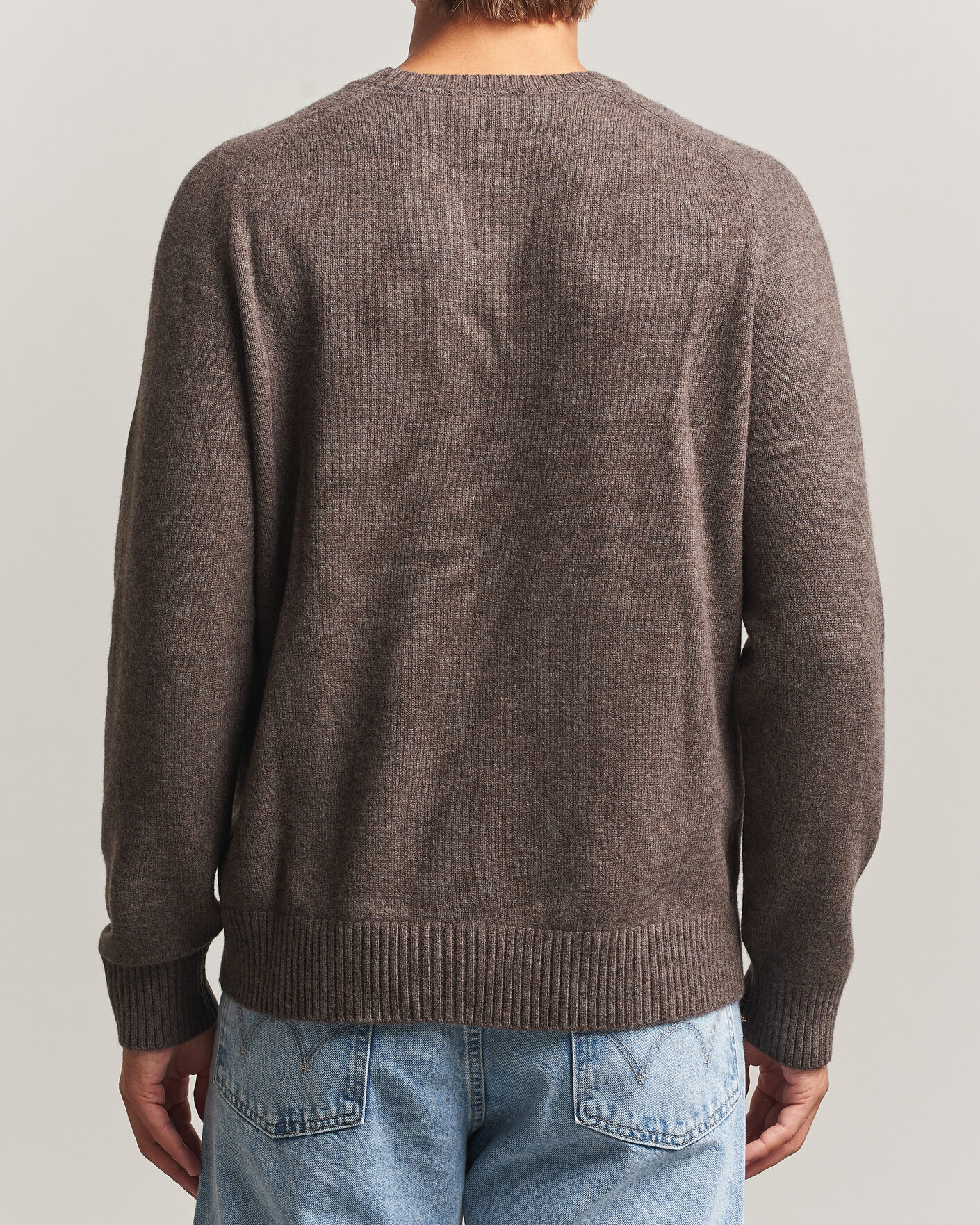 Men | Sweaters & Knitwear | Morris | Hertford Lambswool Crew Neck Brown