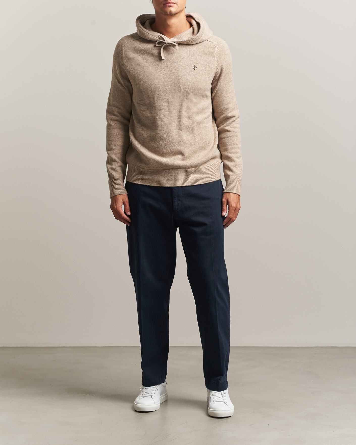 Men | Sweaters & Knitwear | Morris | Hertford Lambswool Hoodie Khaki