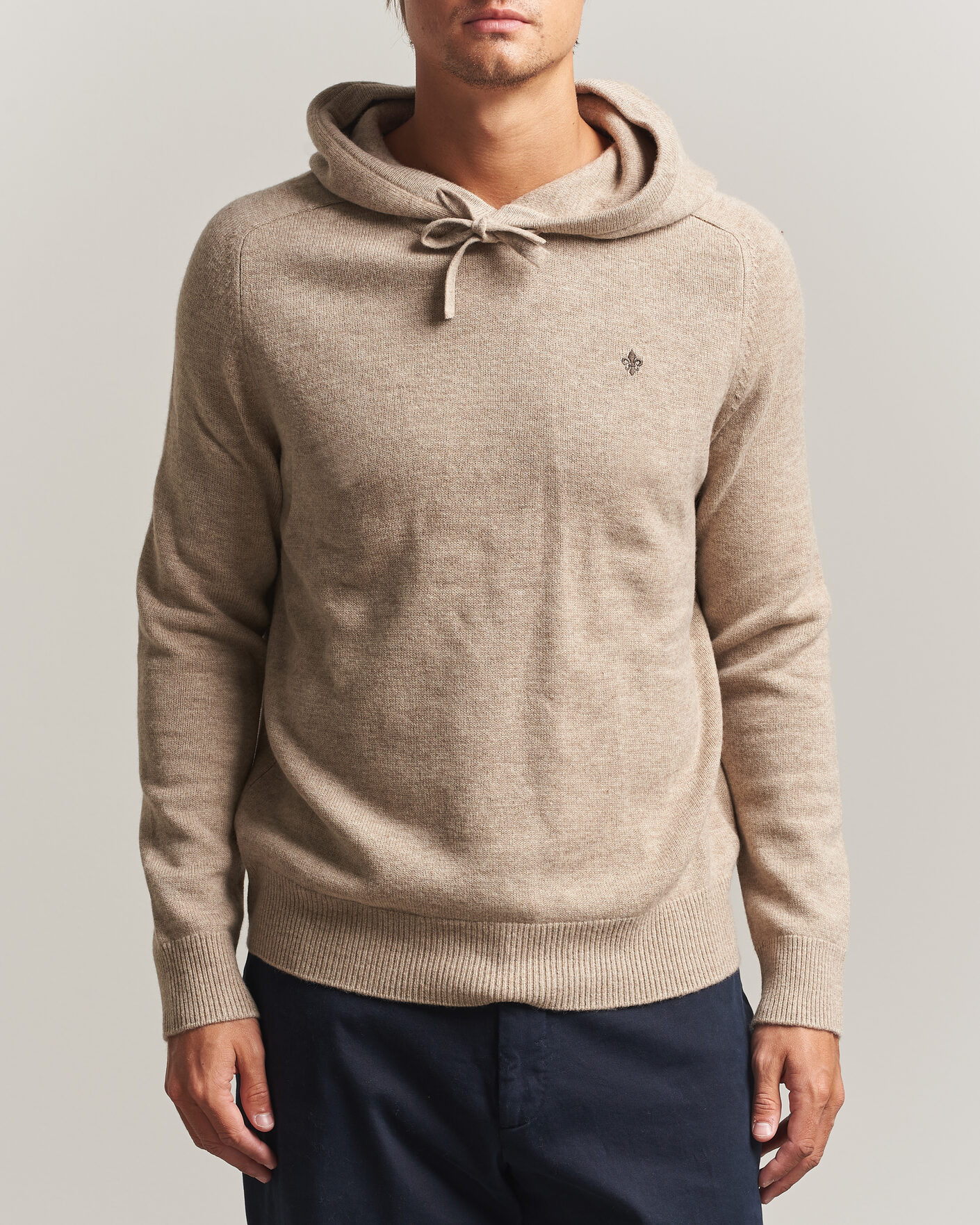 Men | Sweaters & Knitwear | Morris | Hertford Lambswool Hoodie Khaki