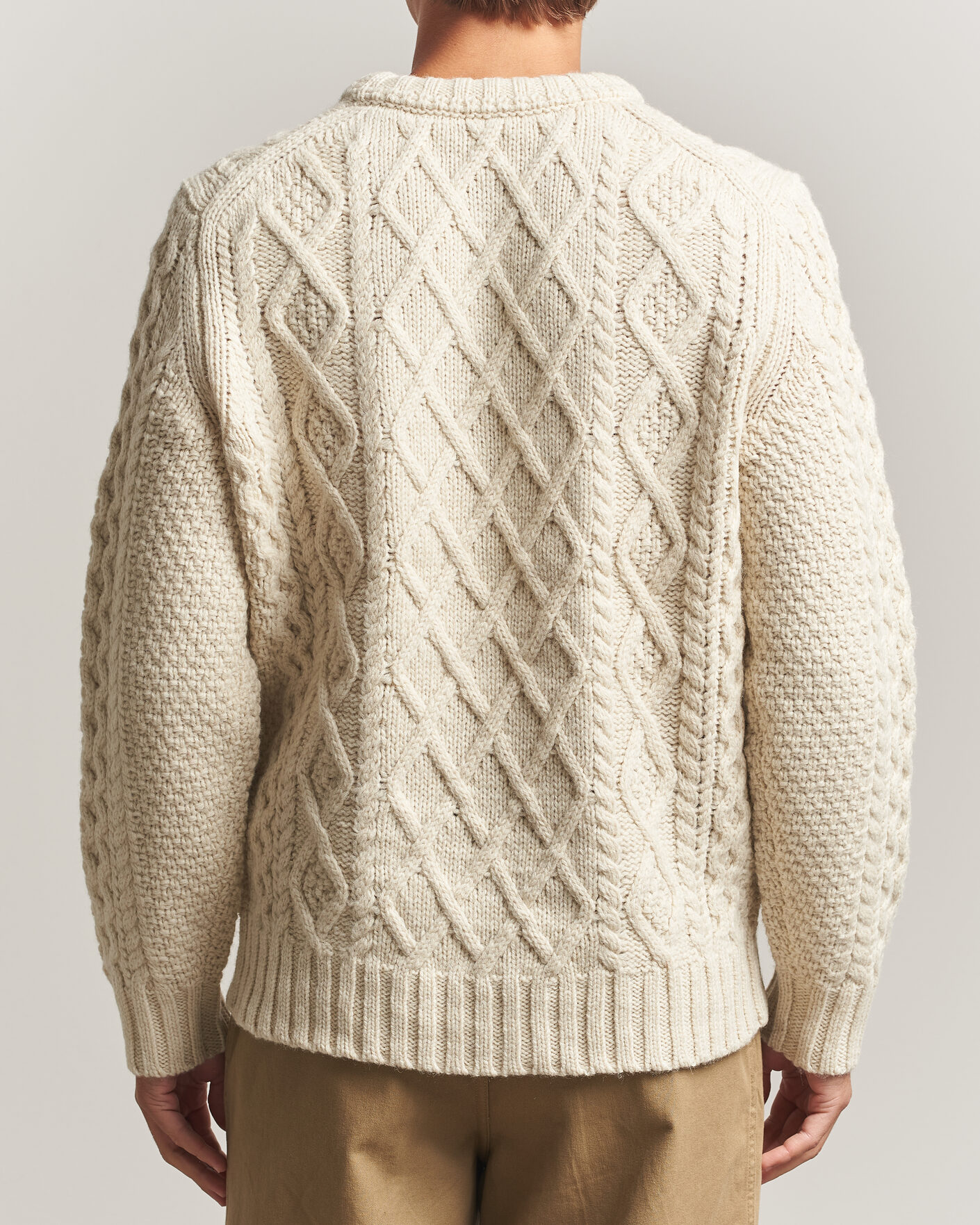 Men | Sweaters & Knitwear | Morris | Ramsey Cable Sweater Off White