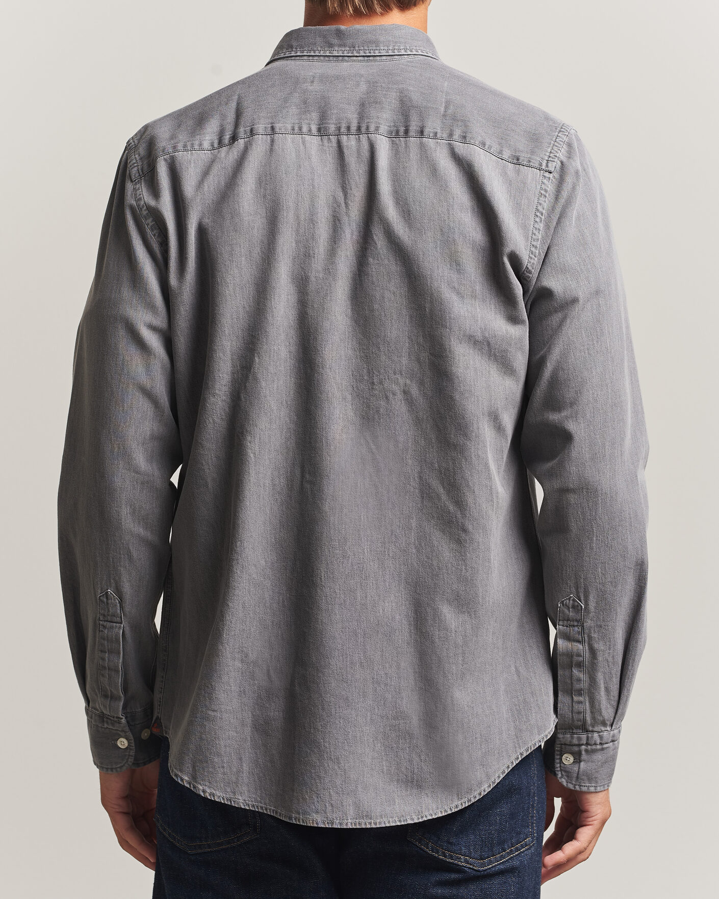Men | Shirts | Morris | Light Denim Shirt Grey